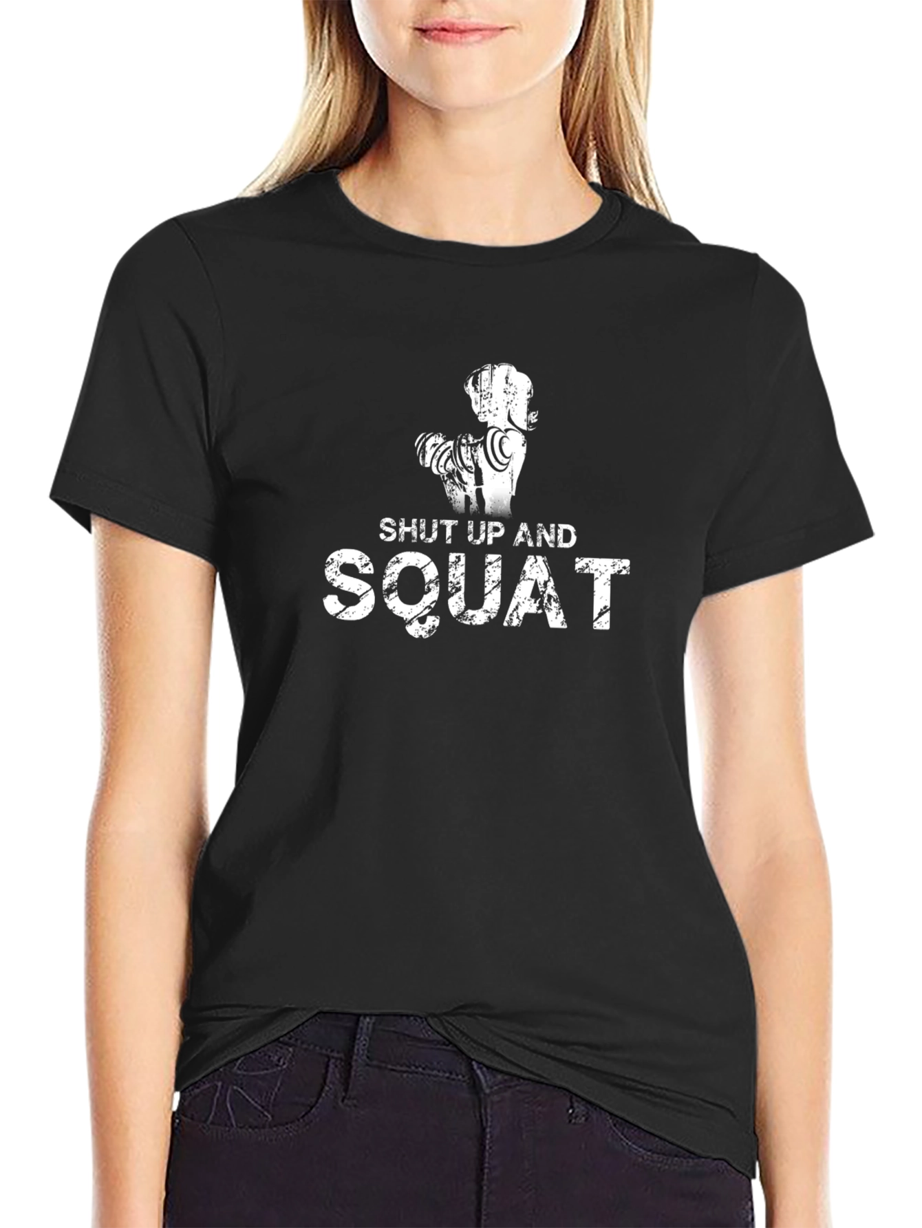 Shut Up And Squat Mens Black Graphic T-Shirt