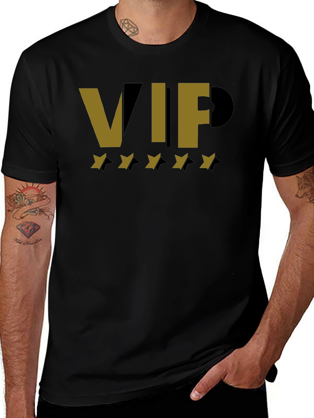 VIP Star Graphic Black T-Shirt