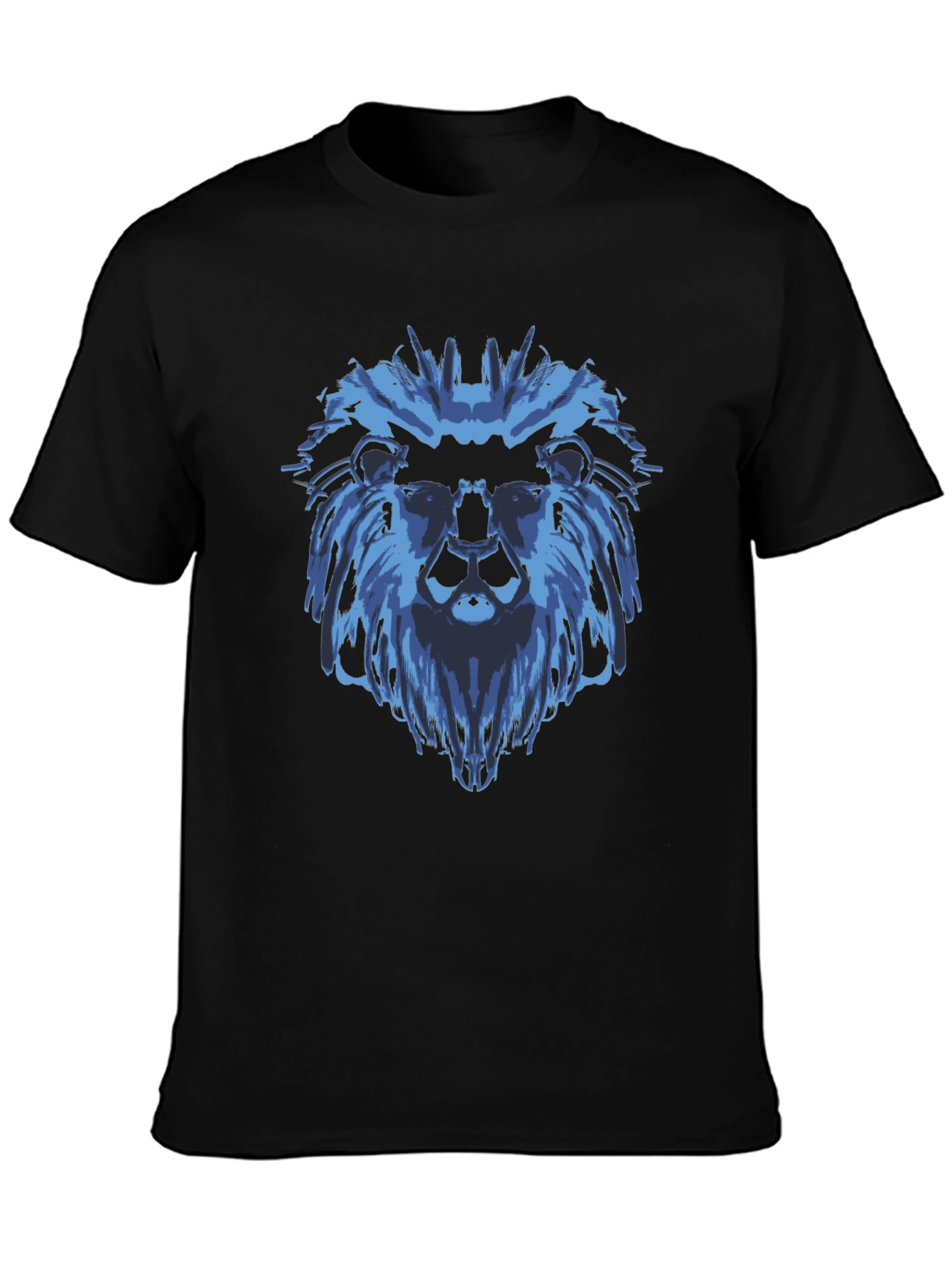 Blue Lion Graphic Black T-Shirt