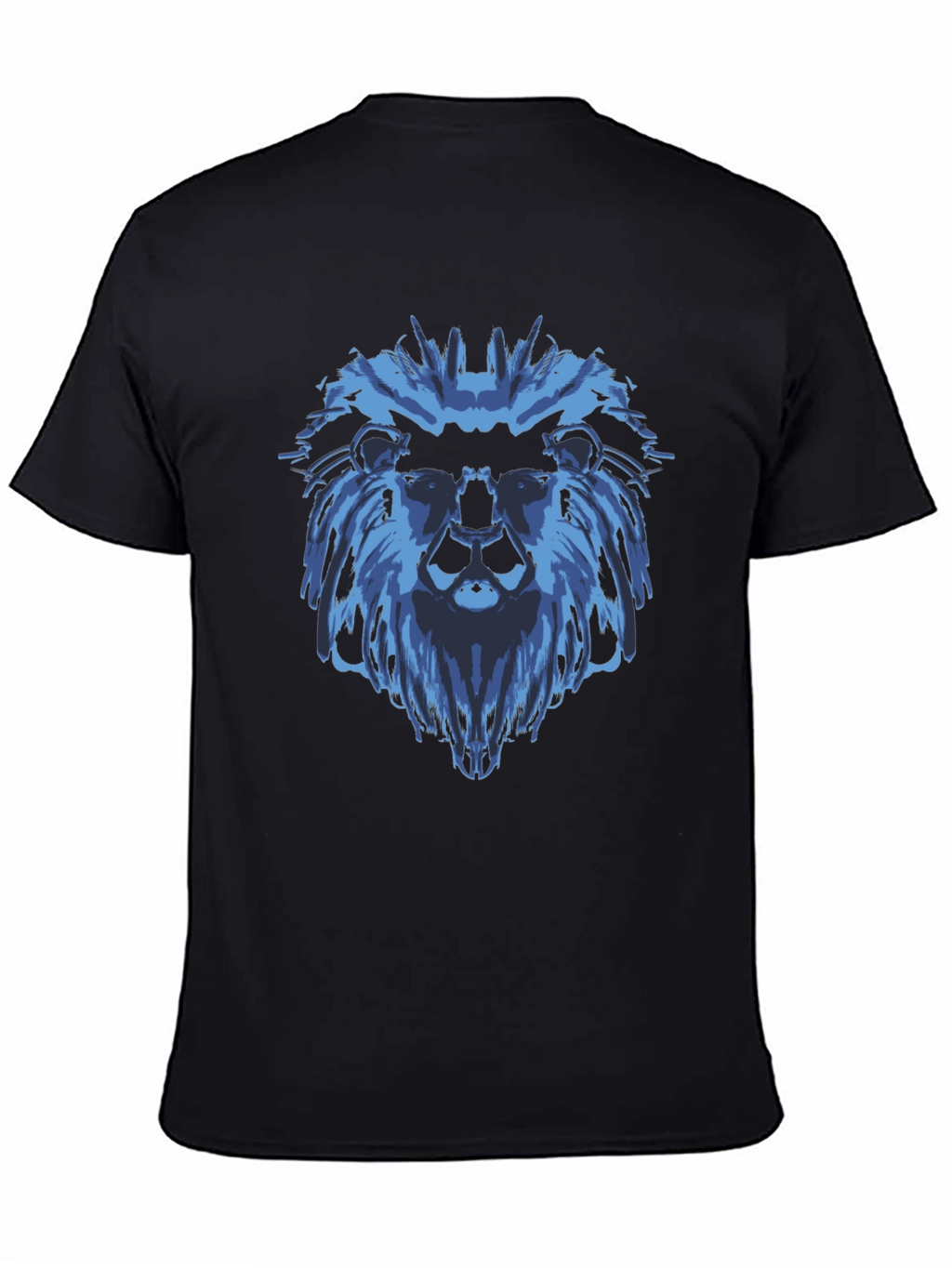 Blue Lion Graphic Black T-Shirt