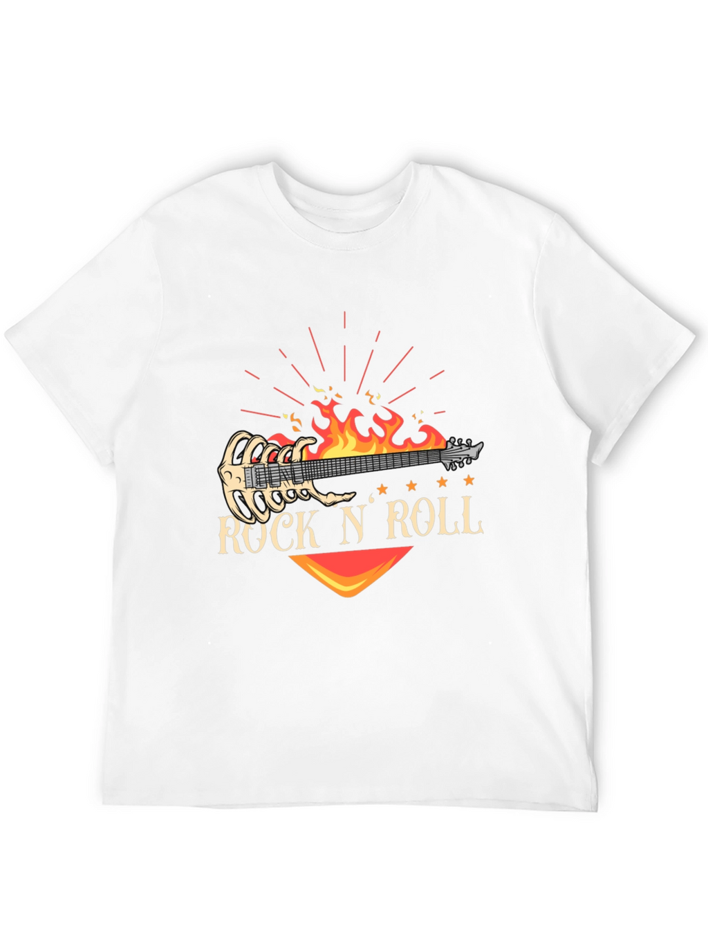 Rock N Roll Guitar Graphic T-Shirt - Black