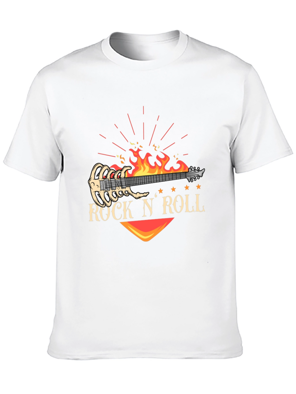 Rock N Roll Guitar Graphic T-Shirt - Black