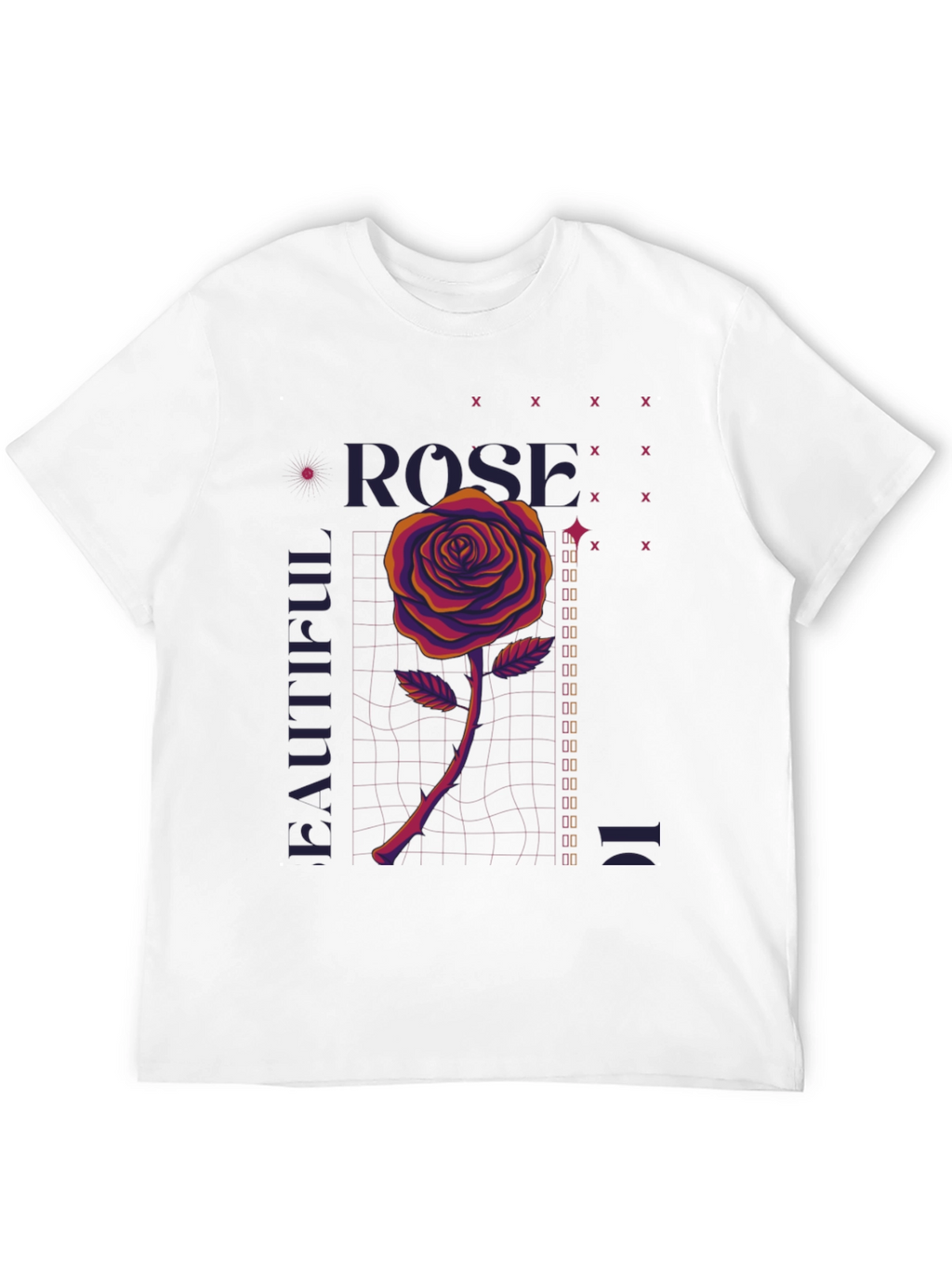 Rose Graphic Print Tee - Beautiful Design