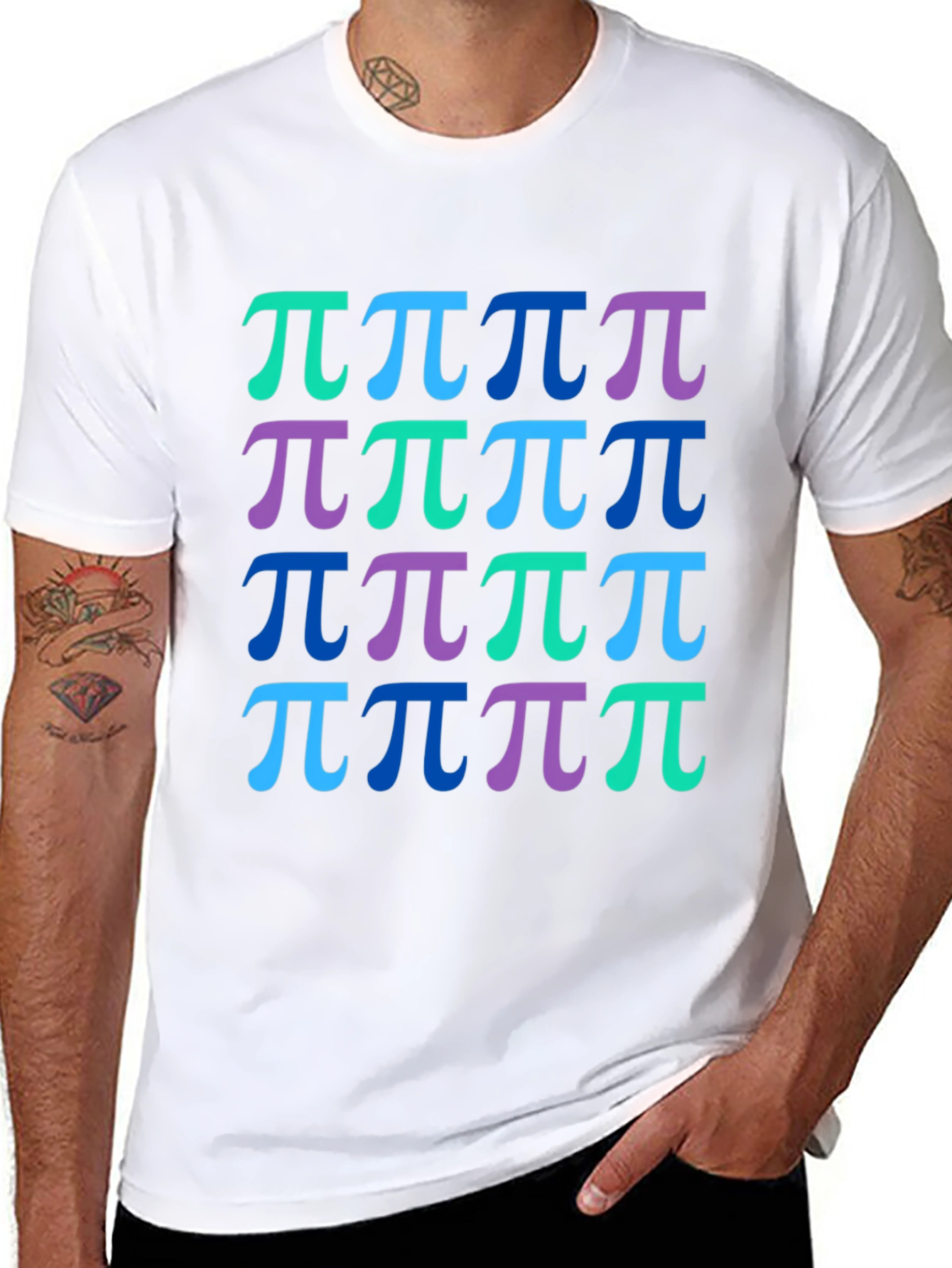 Pi Symbol Pattern Graphic Tee