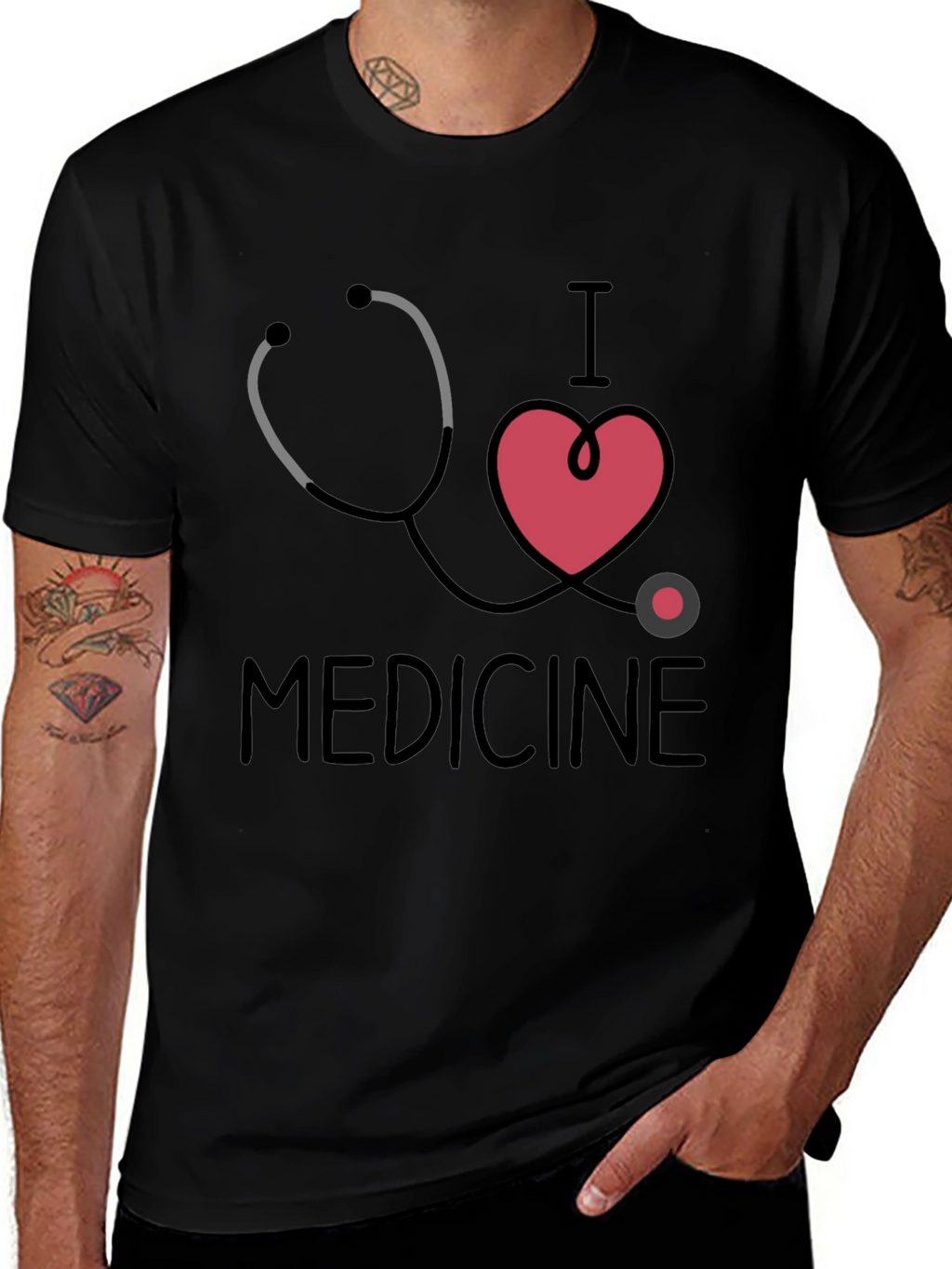 I Love Medicine Graphic T-Shirt - Black