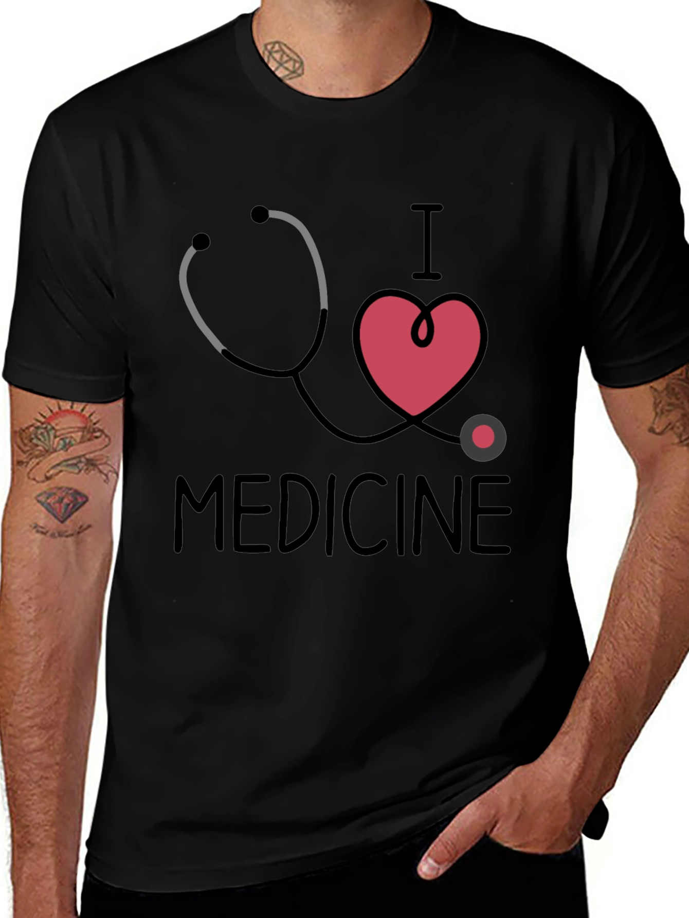 I Love Medicine Graphic T-Shirt - Black