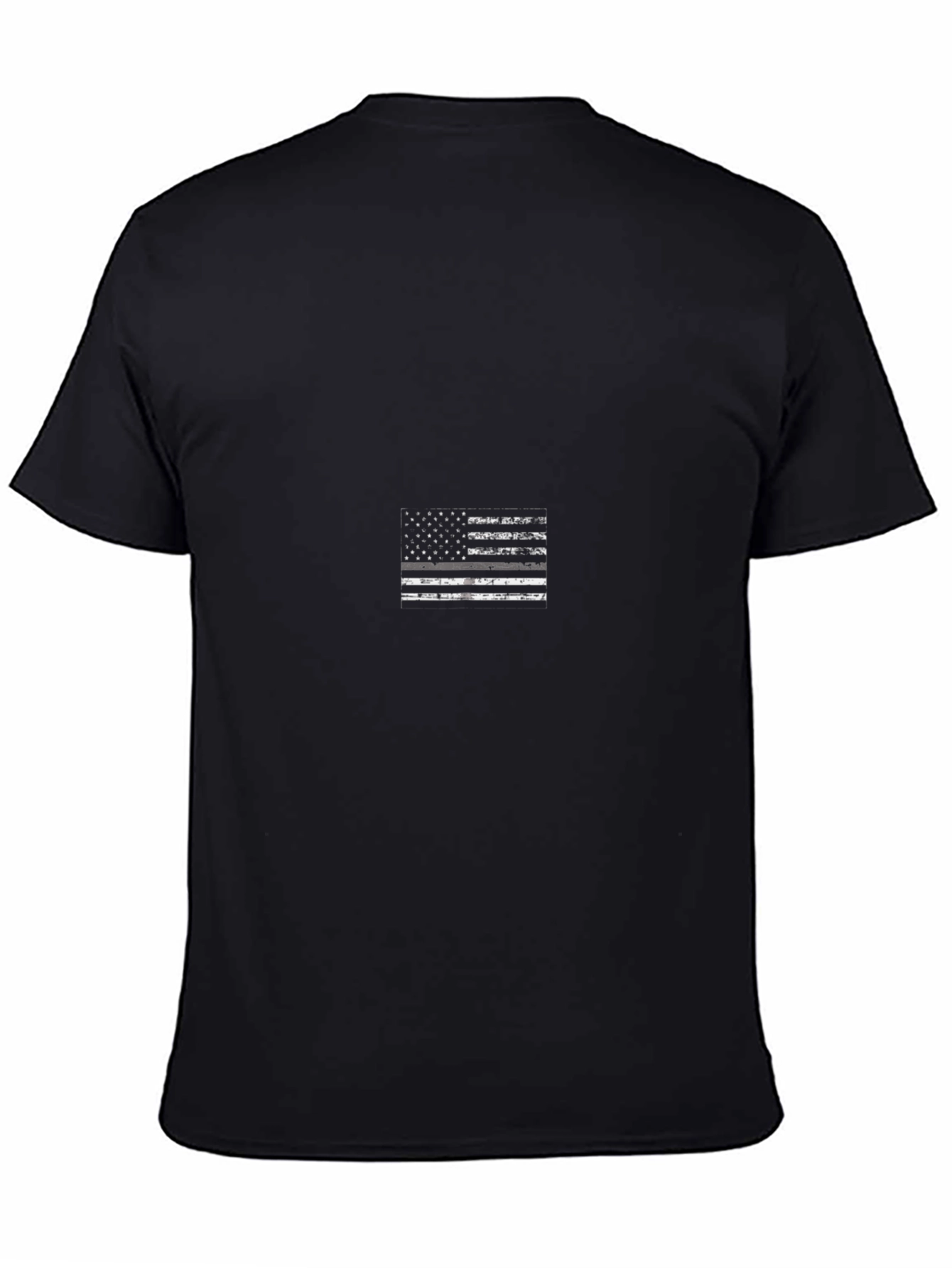 Black Thin Blue Line American Flag T-Shirt