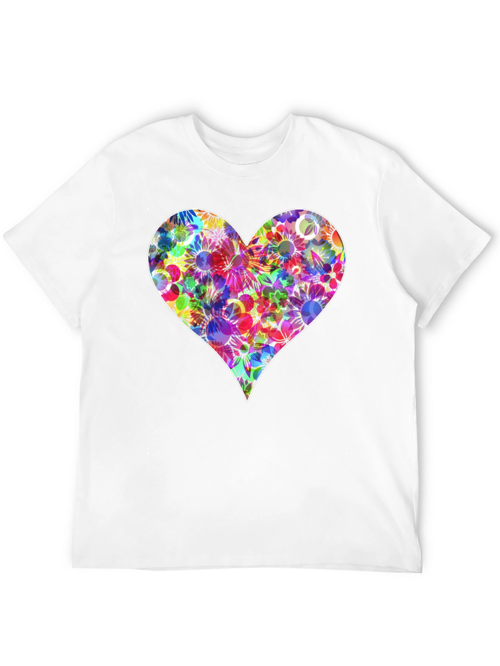 Floral Heart Graphic T-Shirt - Stylish Black Tee