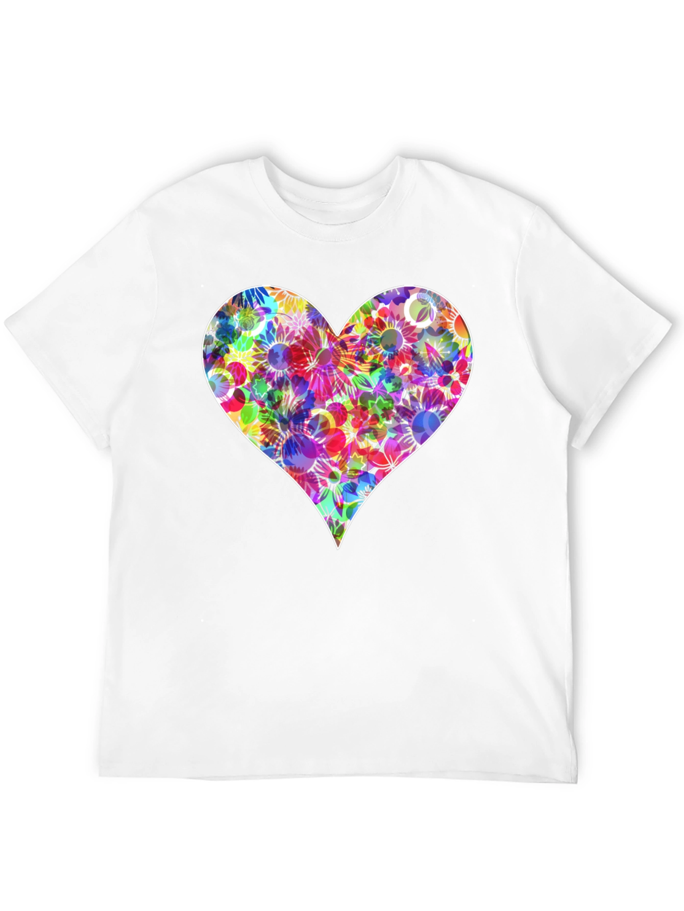 Floral Heart Graphic T-Shirt - Stylish Black Tee
