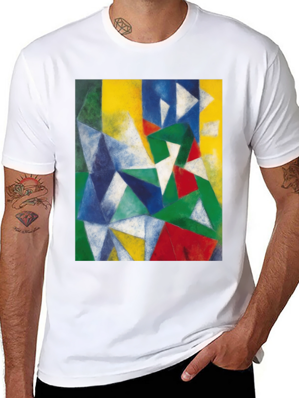 Geometric Art Print Black T-Shirt