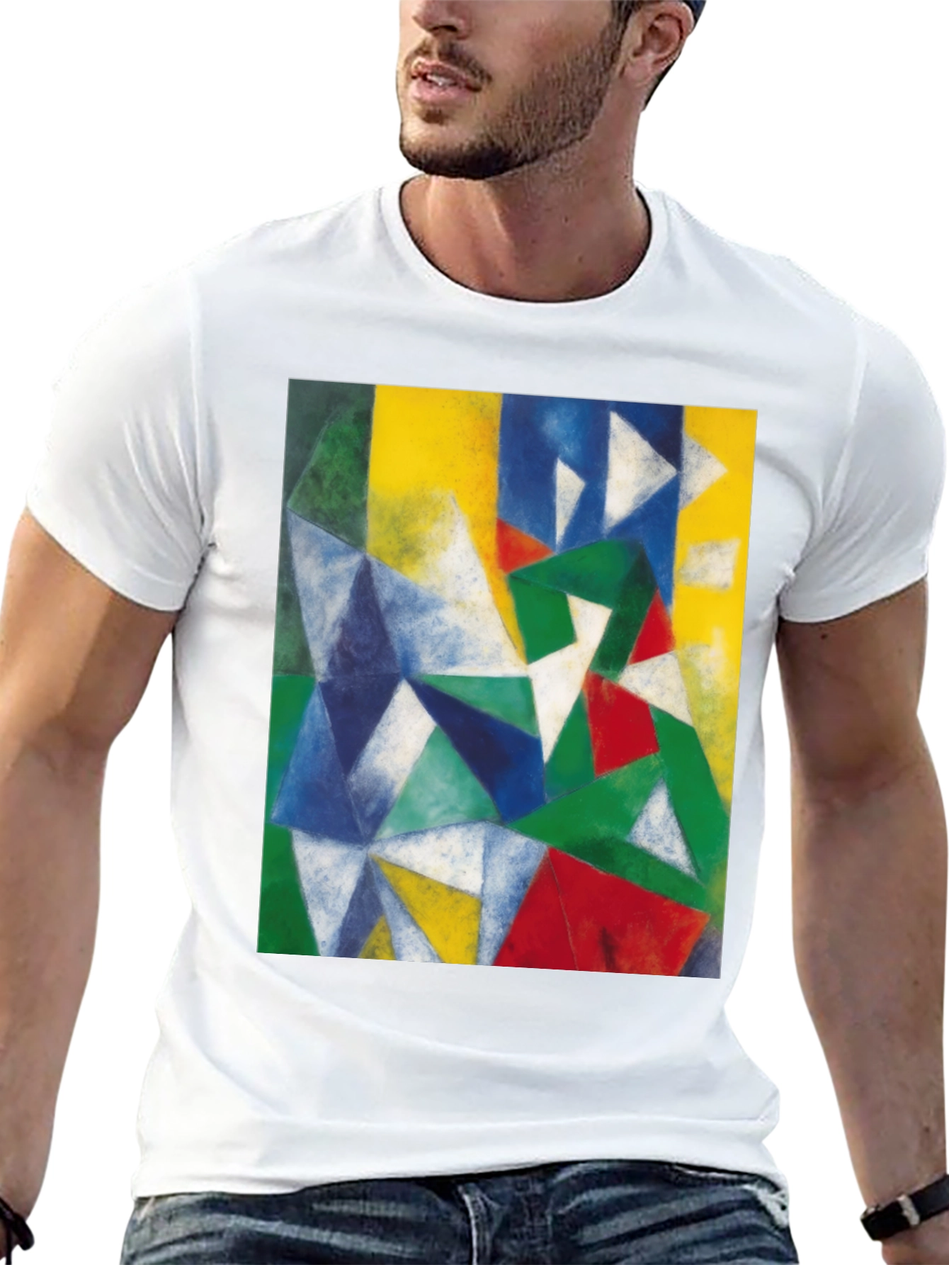 Geometric Art Print Black T-Shirt