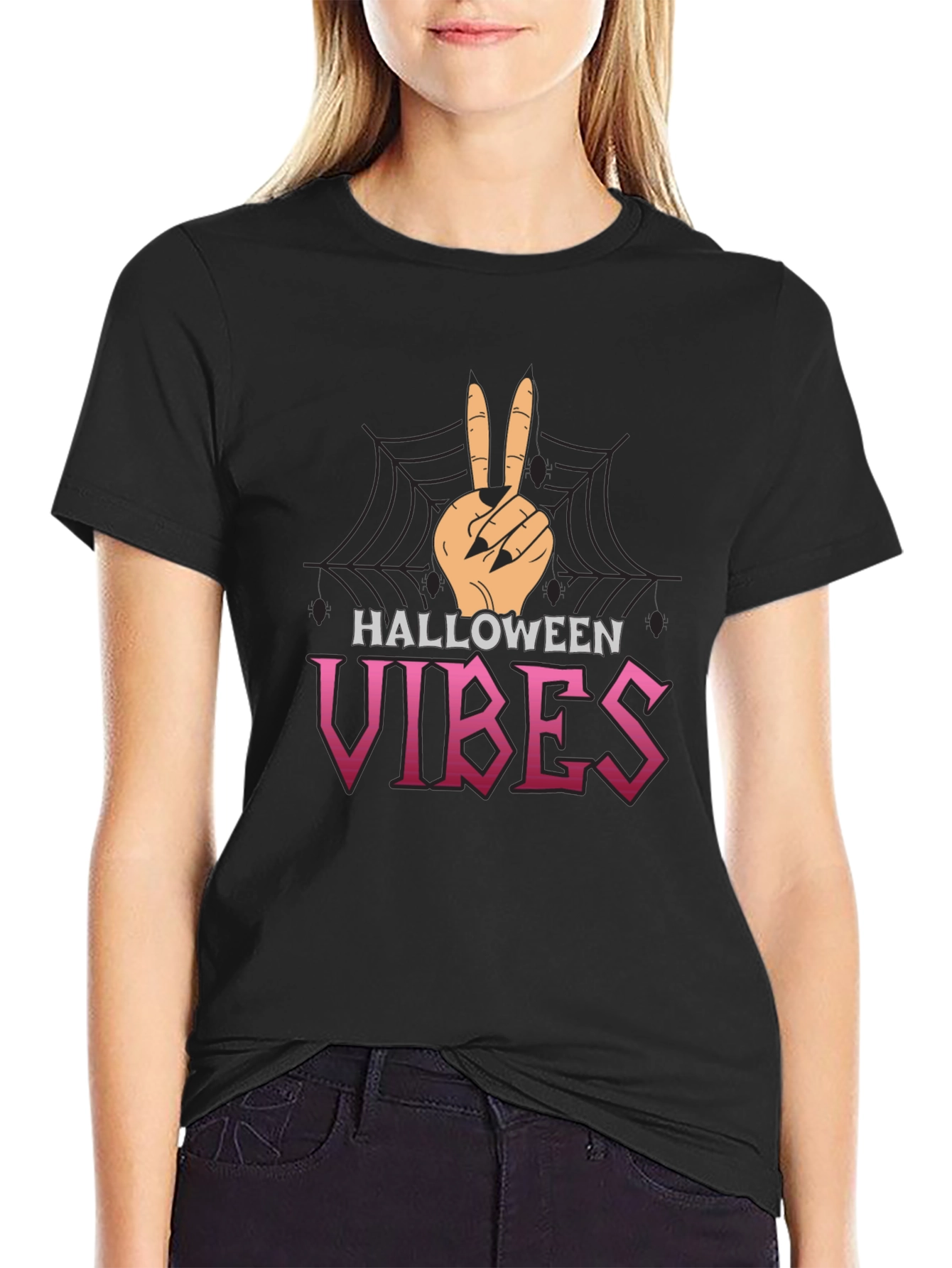 Halloween Vibes Peace Sign T-Shirt
