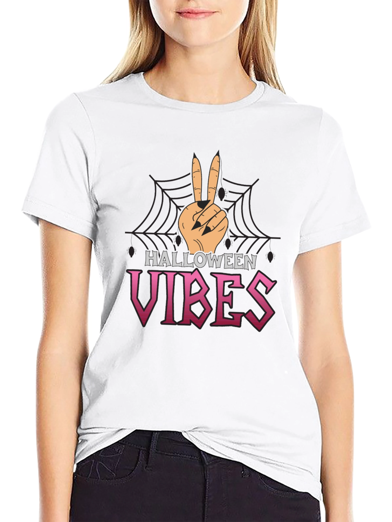 Halloween Vibes Peace Sign T-Shirt