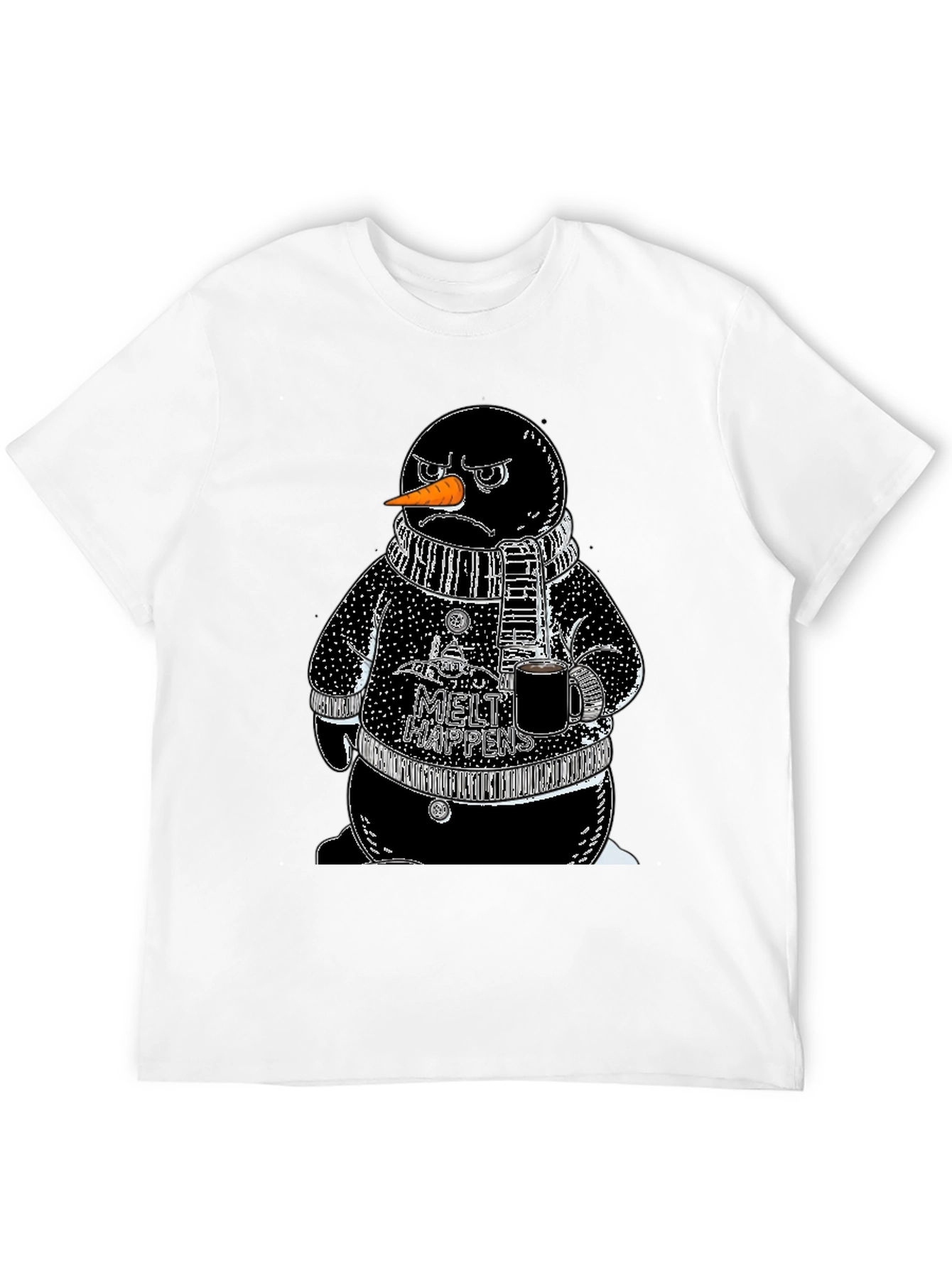 Grumpy Snowman Graphic Tee - Winter Style