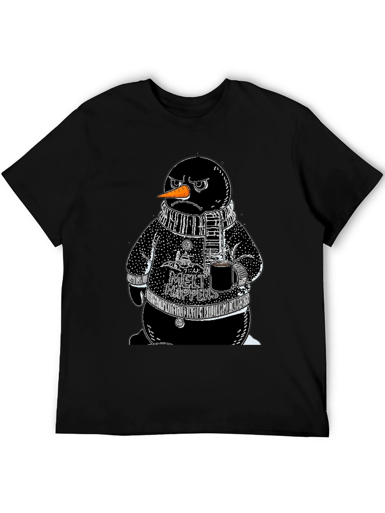 Grumpy Snowman Graphic Tee - Winter Style