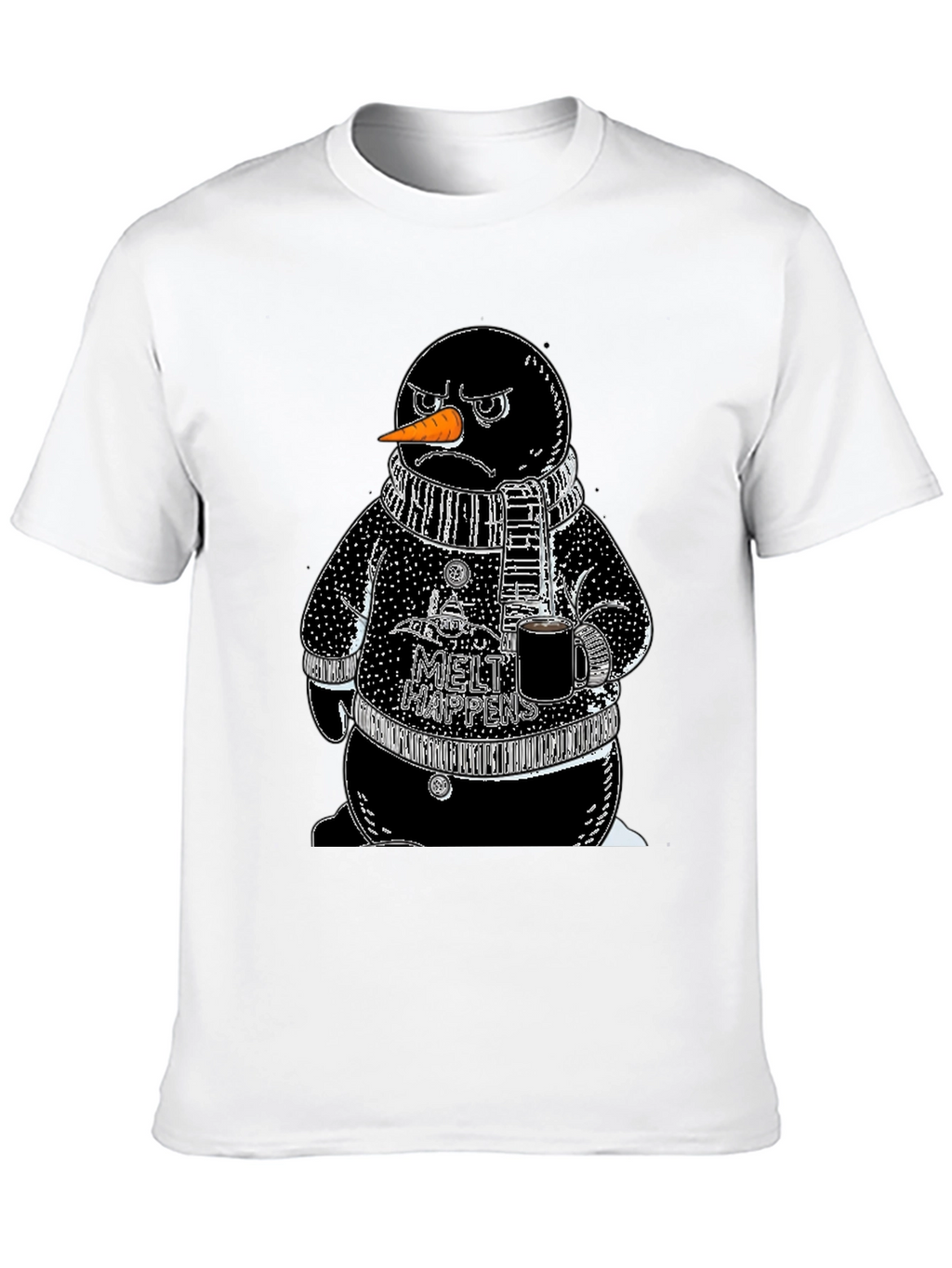 Grumpy Snowman Graphic Tee - Winter Style