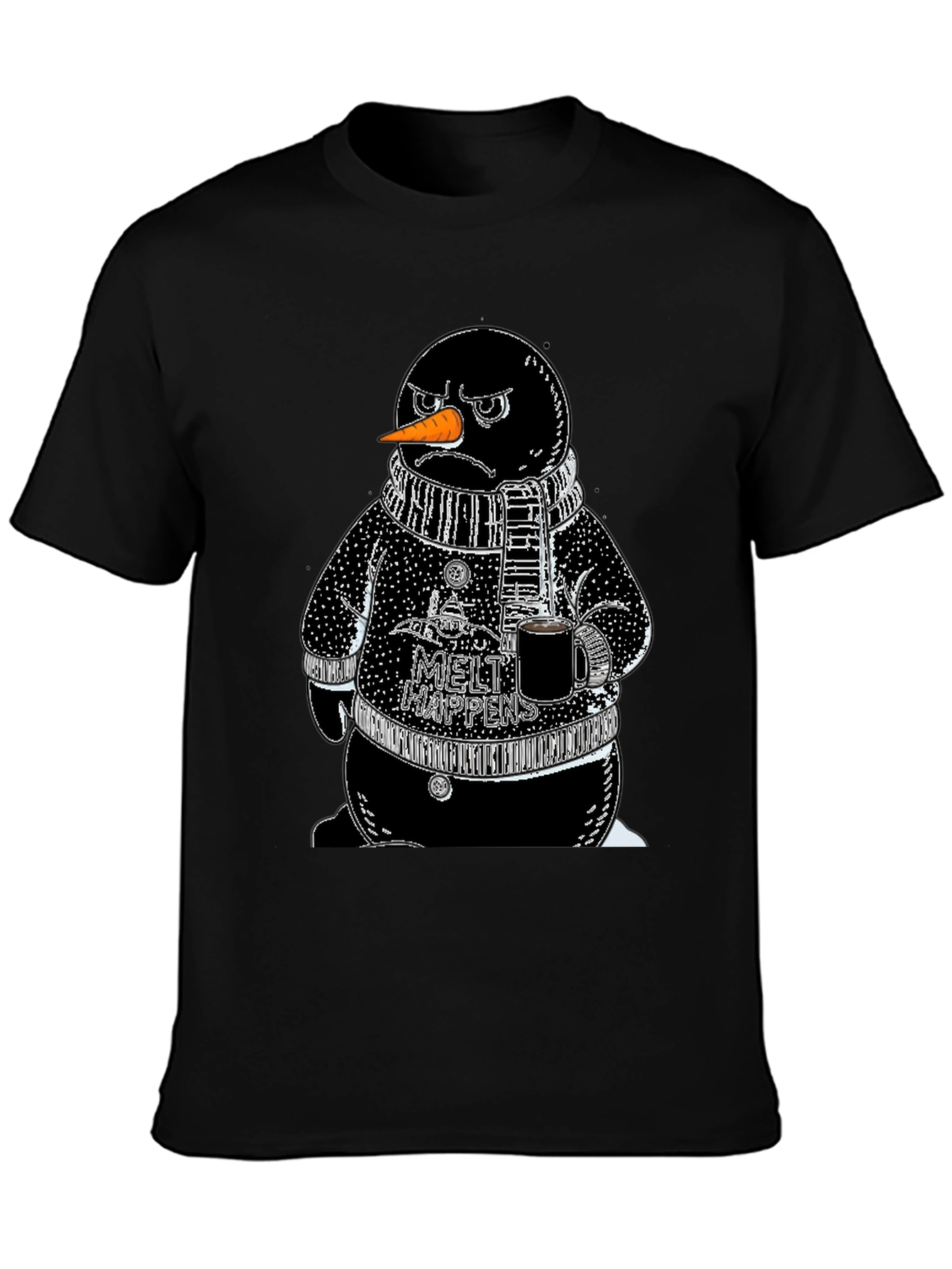 Grumpy Snowman Graphic Tee - Winter Style