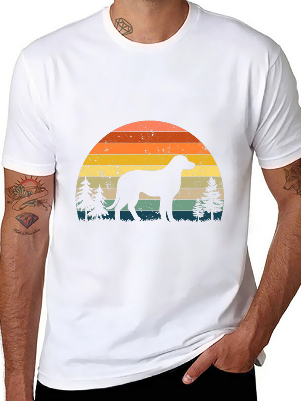 Retro Dog Silhouette Graphic Tee