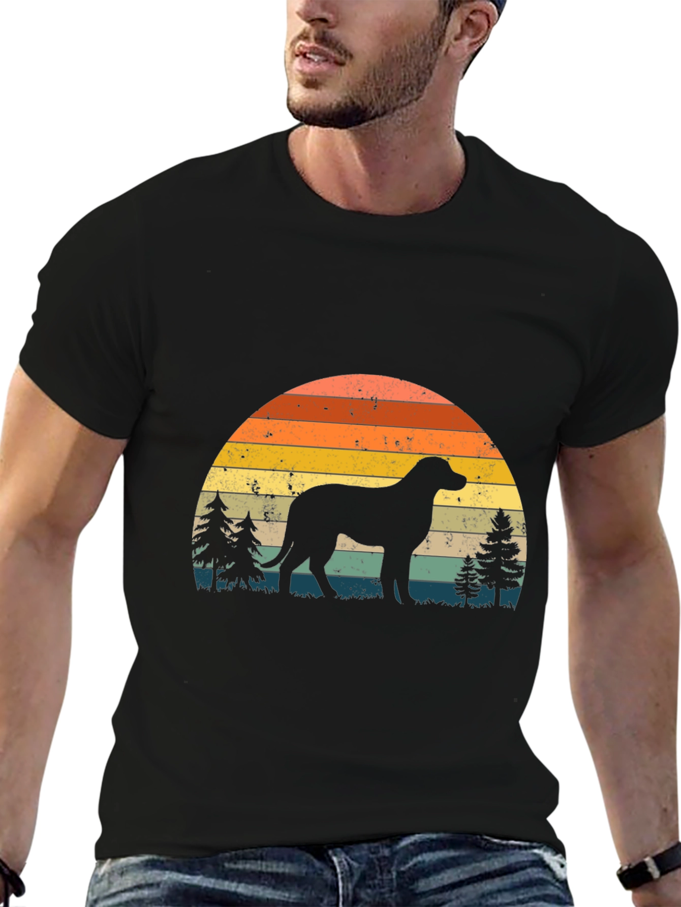 Retro Dog Silhouette Graphic Tee