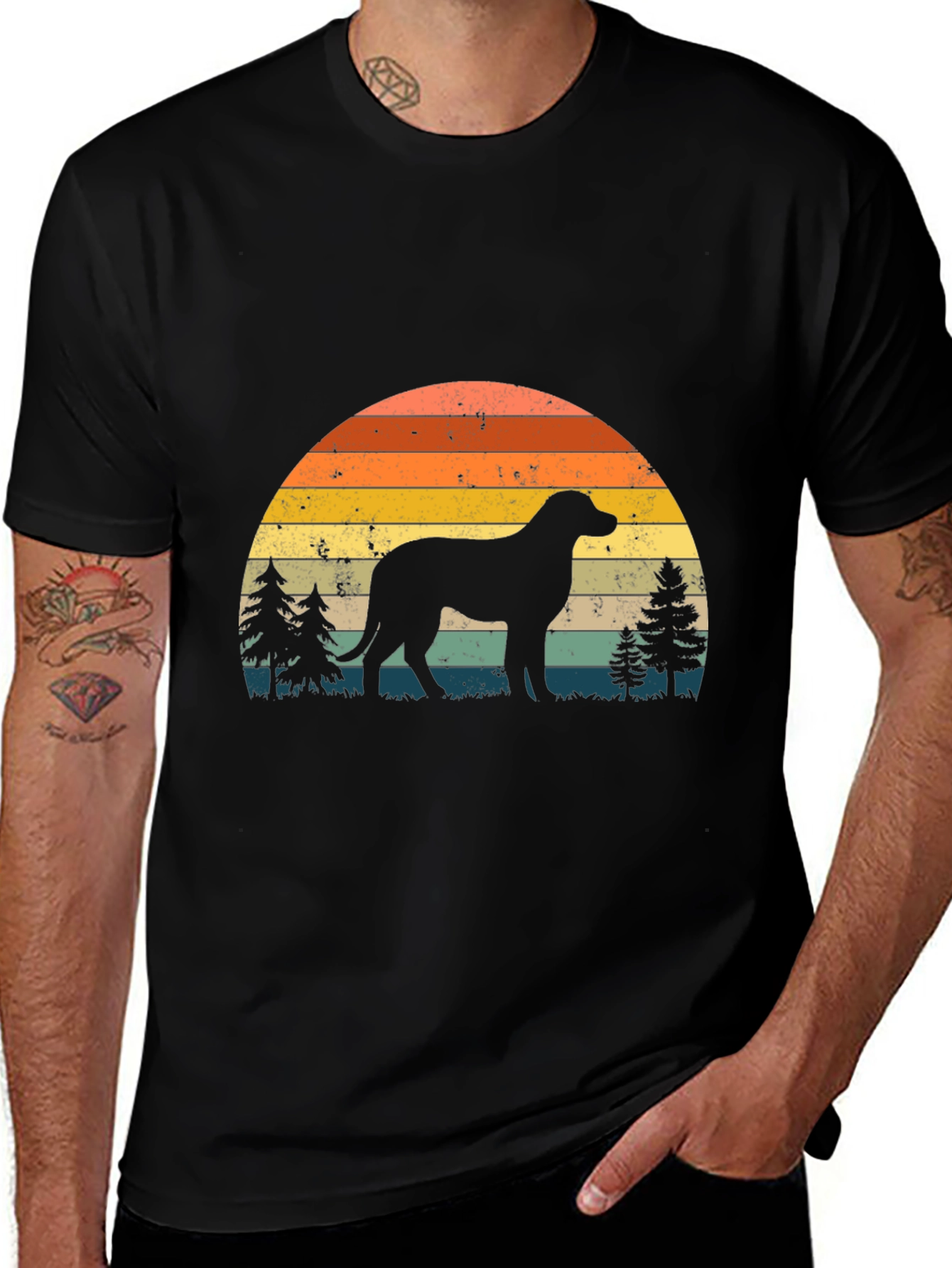 Retro Dog Silhouette Graphic Tee