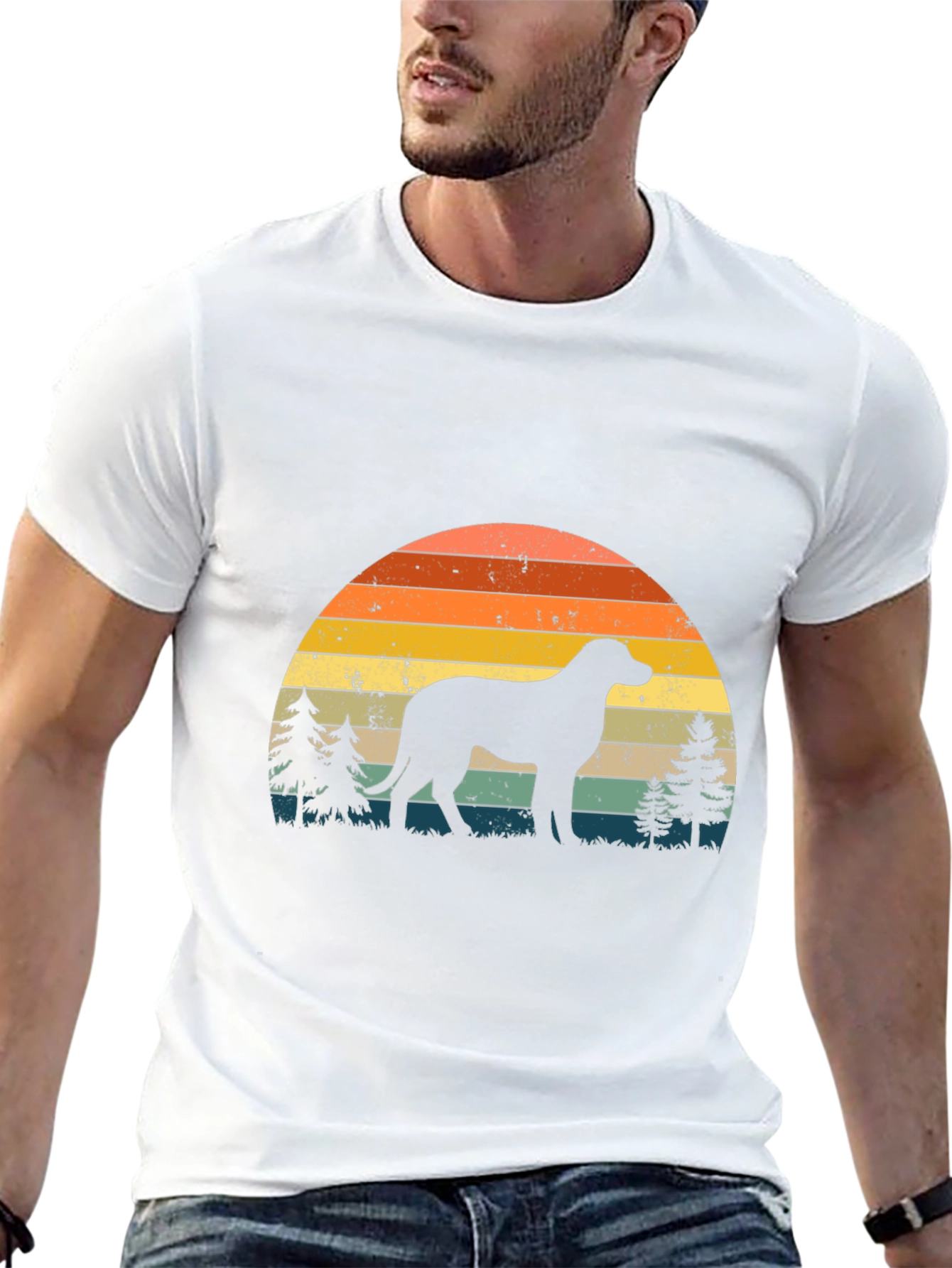 Retro Dog Silhouette Graphic Tee