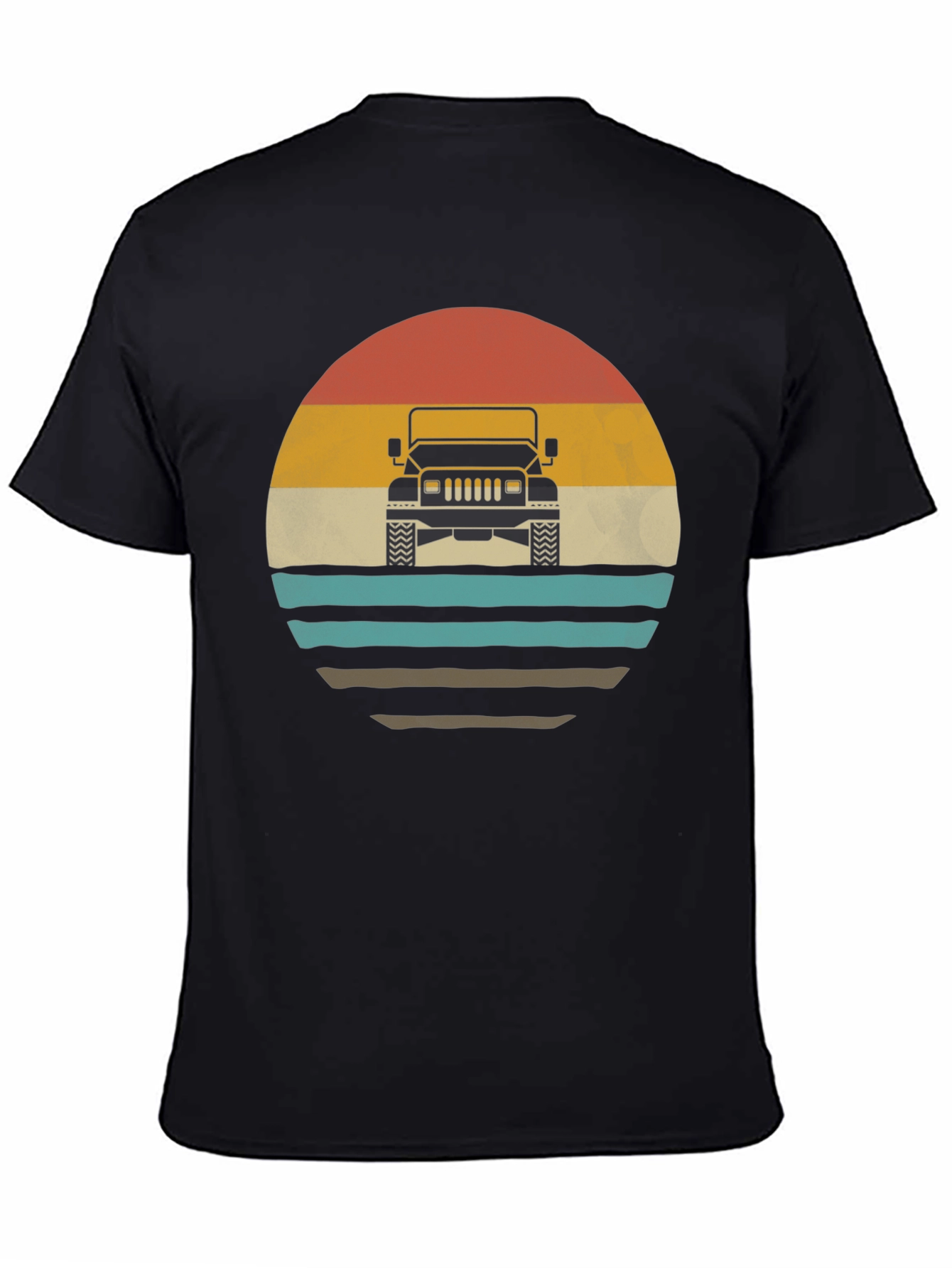 Retro Sunset Jeep T-Shirt - Classic Off-Road Style