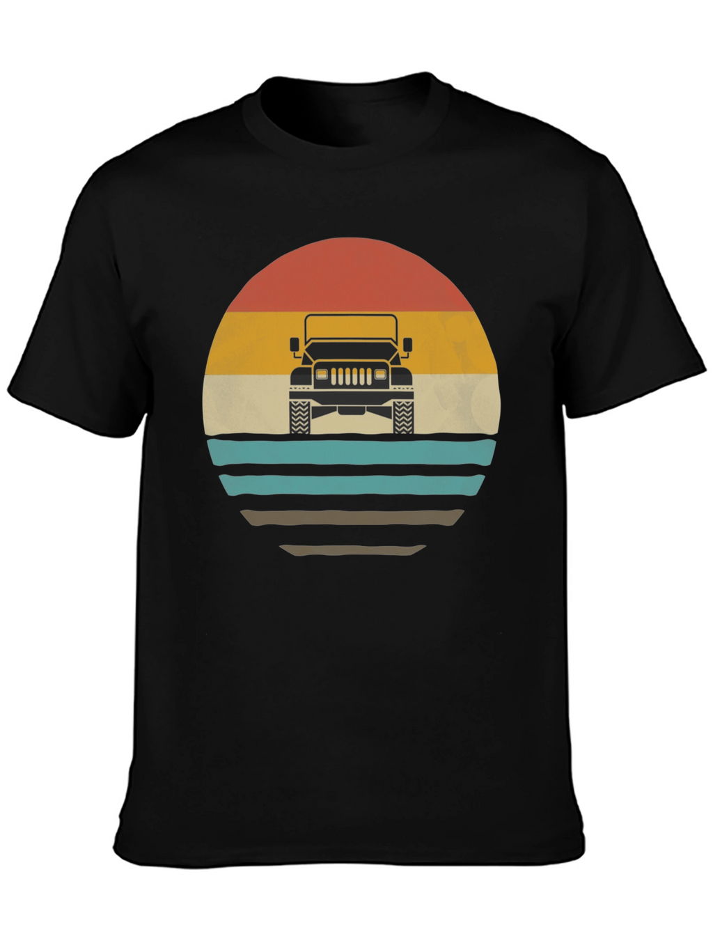 Retro Sunset Jeep T-Shirt - Classic Off-Road Style