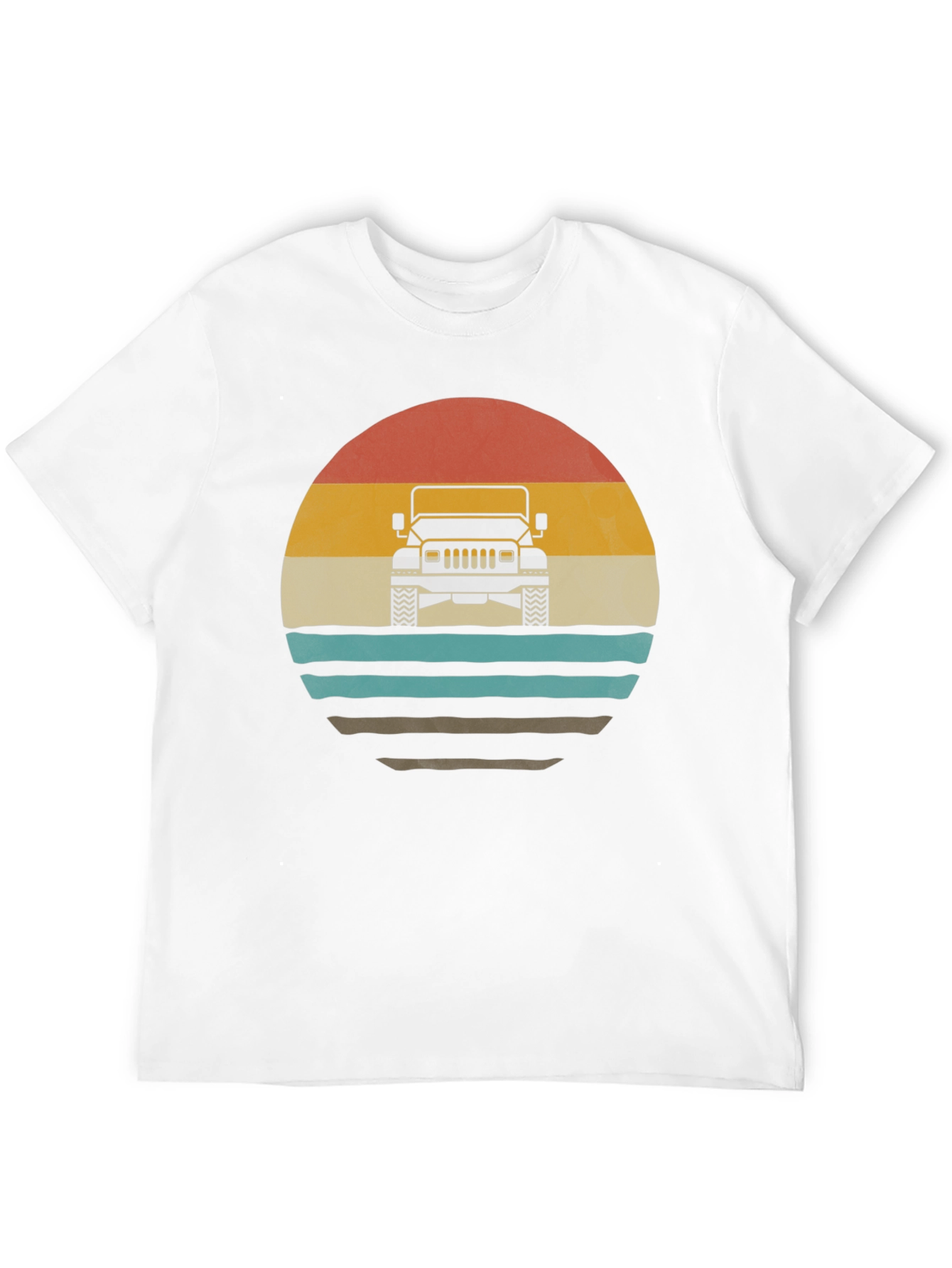 Retro Sunset Jeep T-Shirt - Classic Off-Road Style