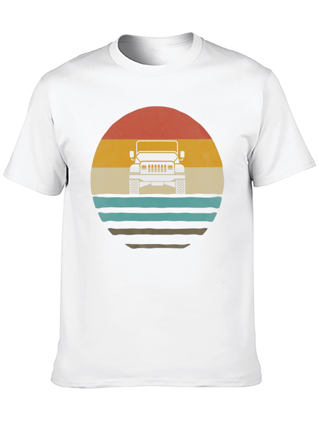 Retro Sunset Jeep T-Shirt - Classic Off-Road Style