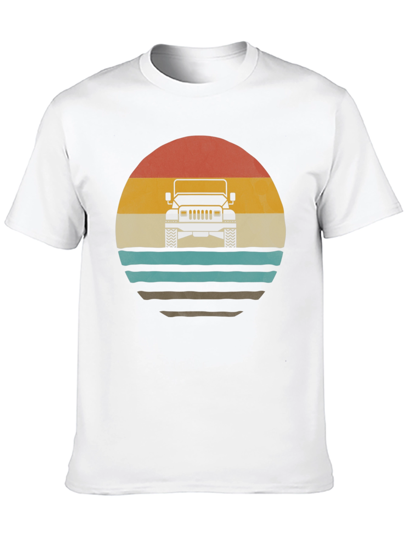 Retro Sunset Jeep T-Shirt - Classic Off-Road Style