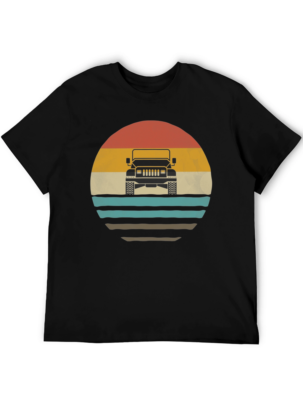 Retro Sunset Jeep T-Shirt - Classic Off-Road Style