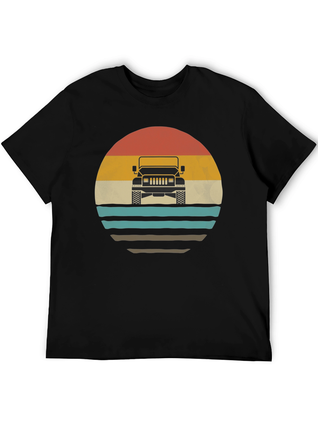 Retro Sunset Jeep T-Shirt - Classic Off-Road Style