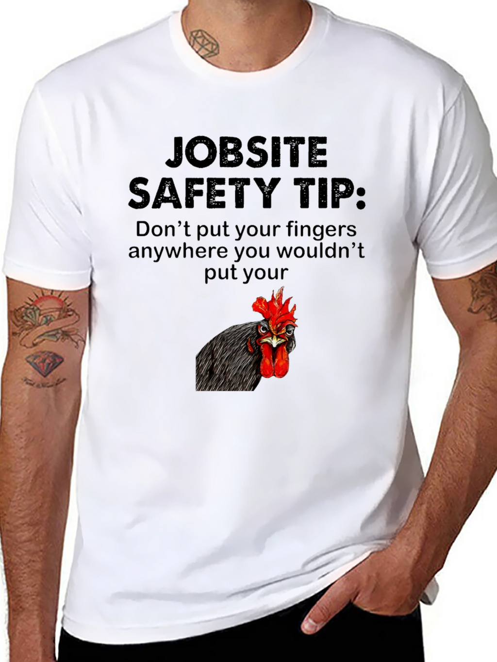 Jobsite Safety Tip Chicken Graphic Tee