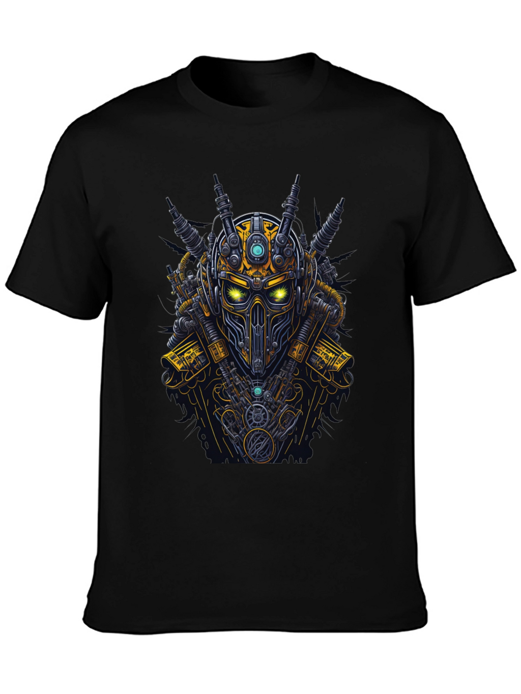 Steampunk Robot Graphic Tee - Black