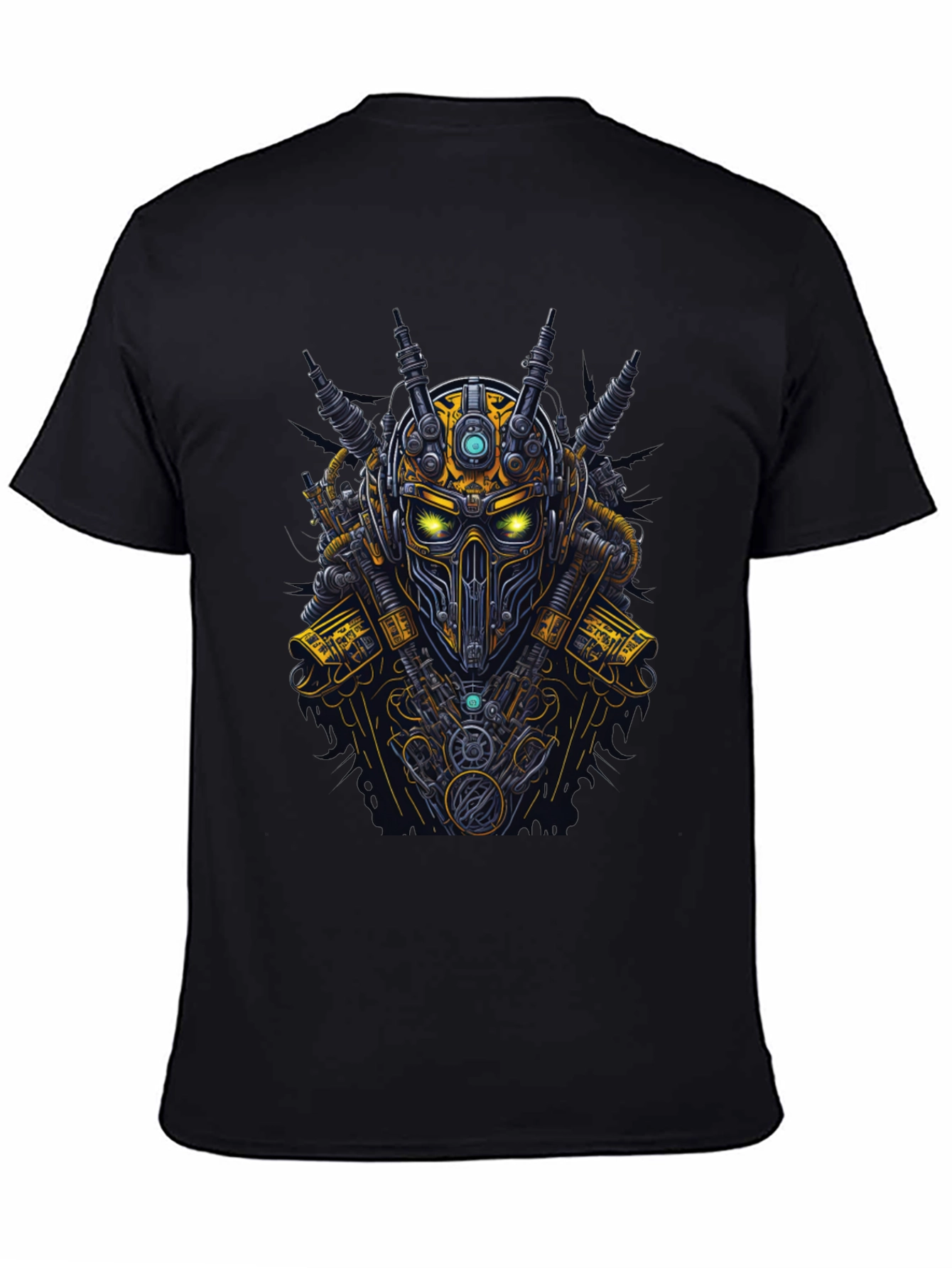 Steampunk Robot Graphic Tee - Black