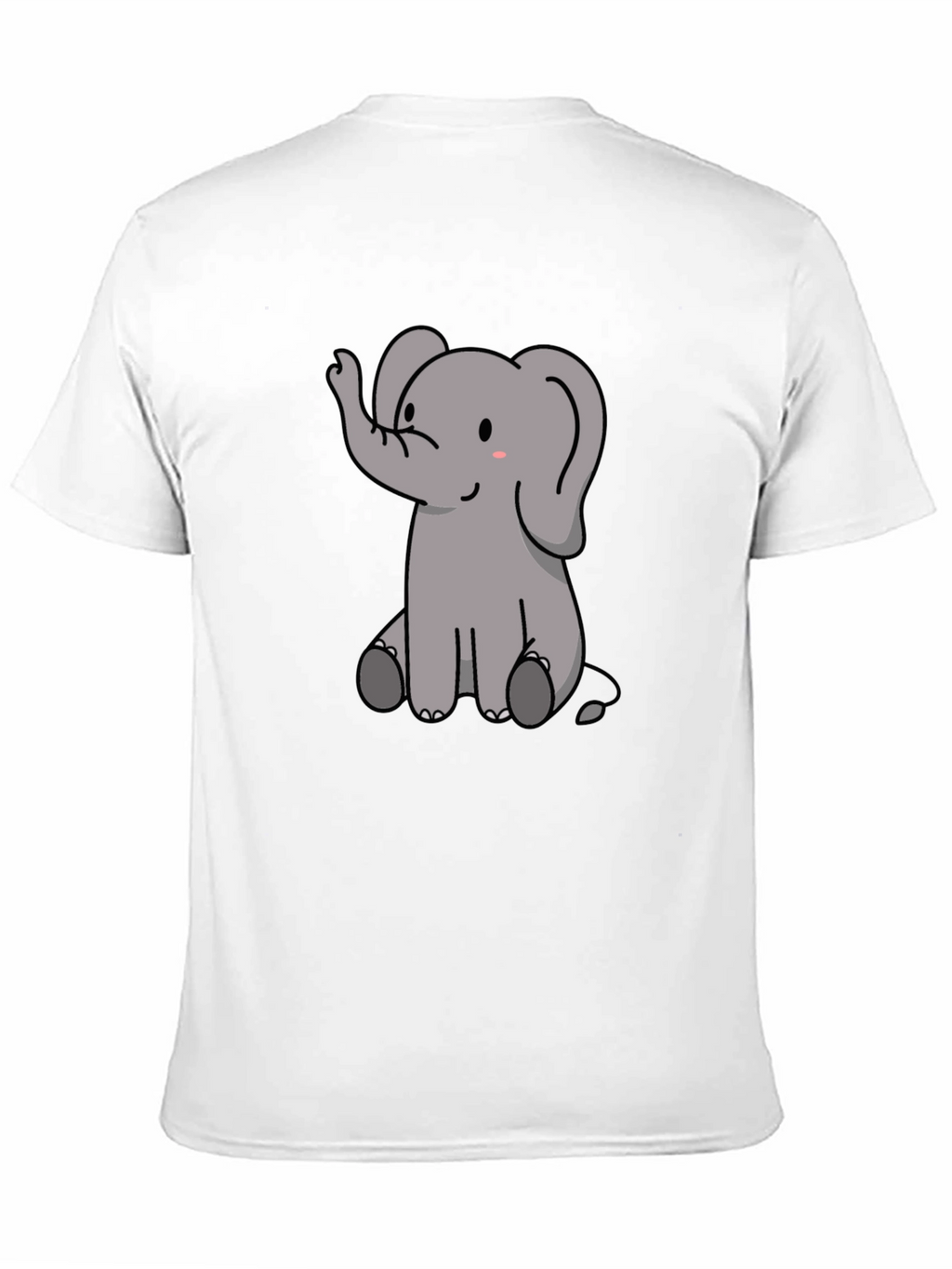 Cute Elephant Graphic Print Black T-Shirt