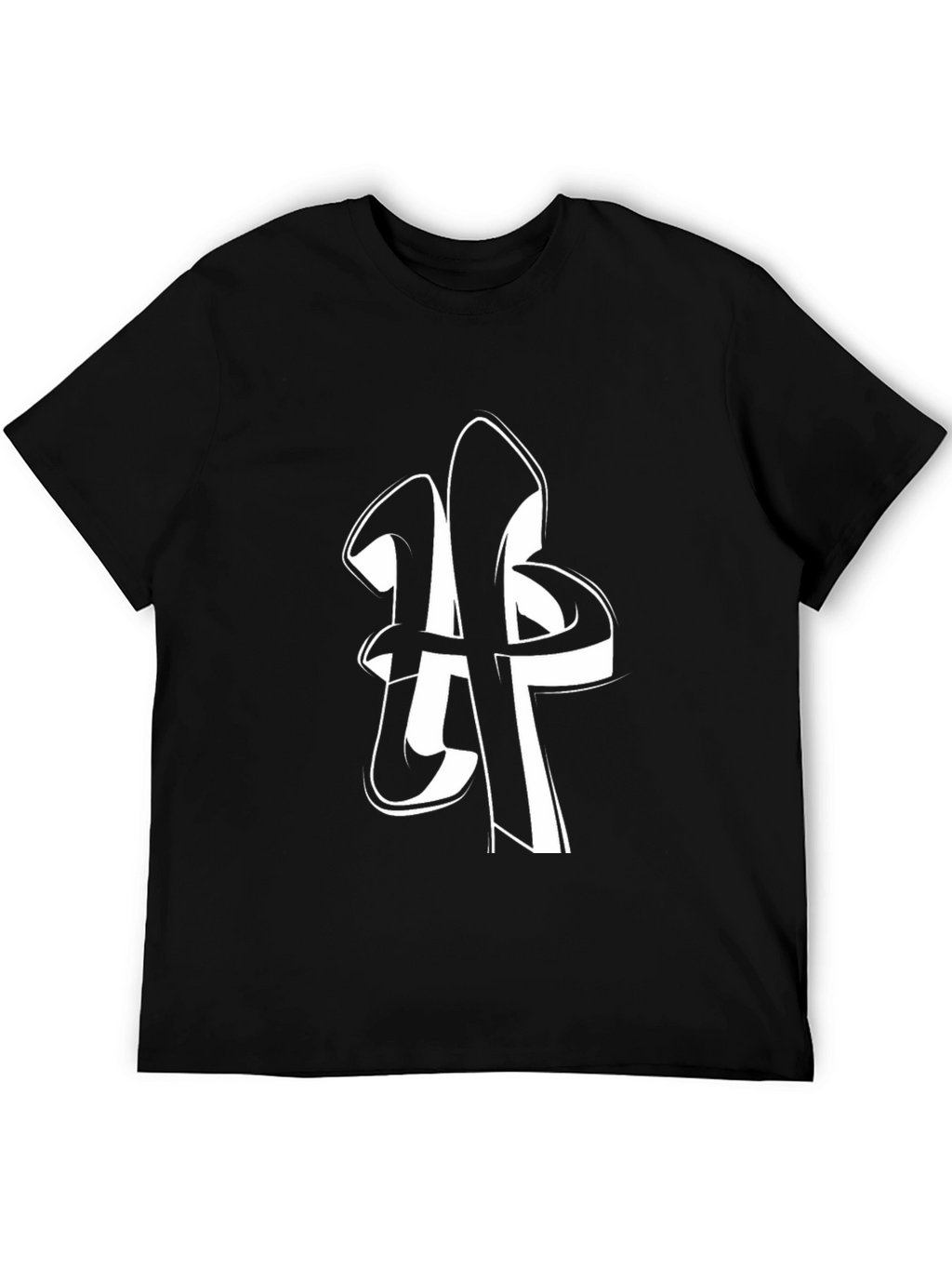 Modern Black T-Shirt with Abstract Graphic
