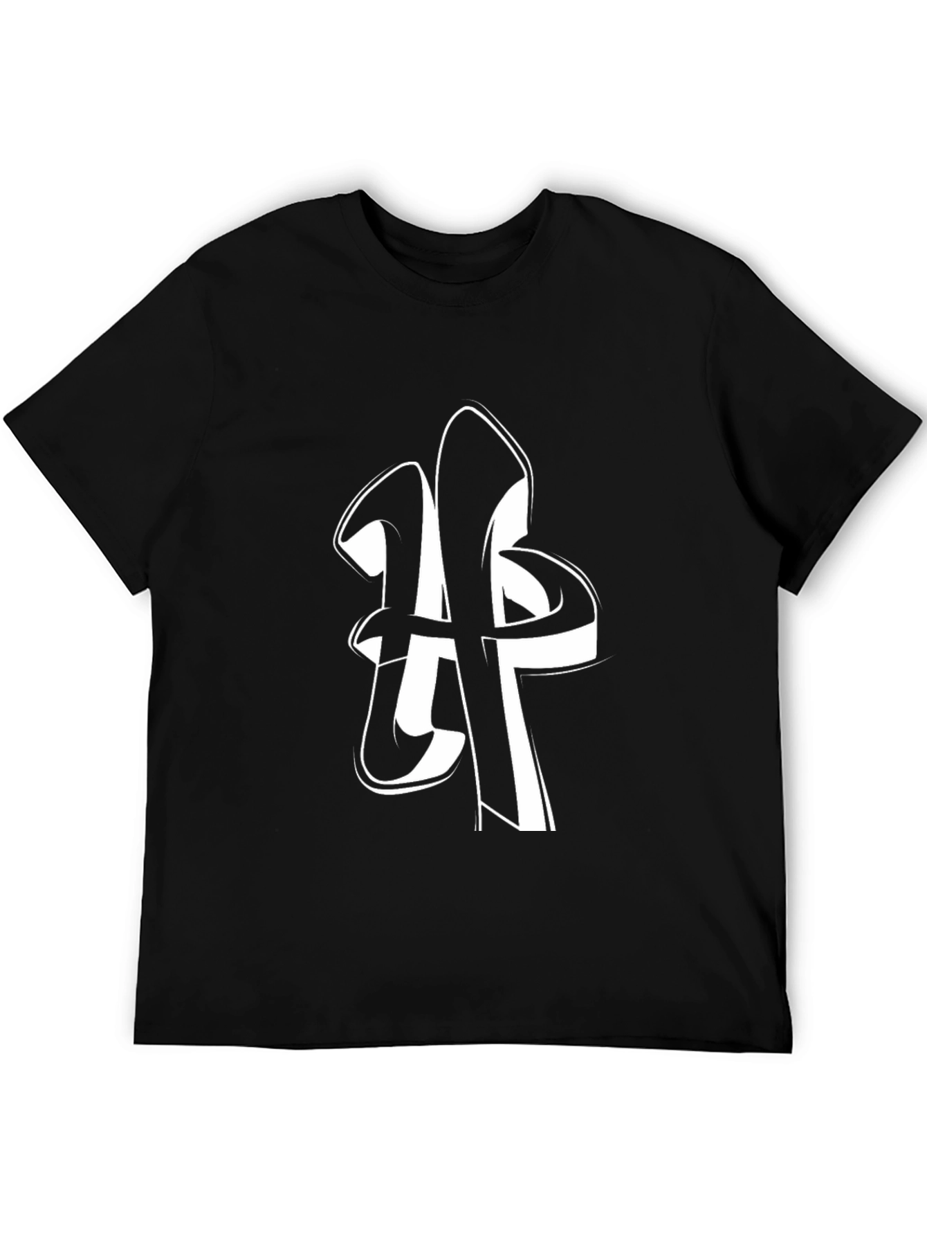 Modern Black T-Shirt with Abstract Graphic