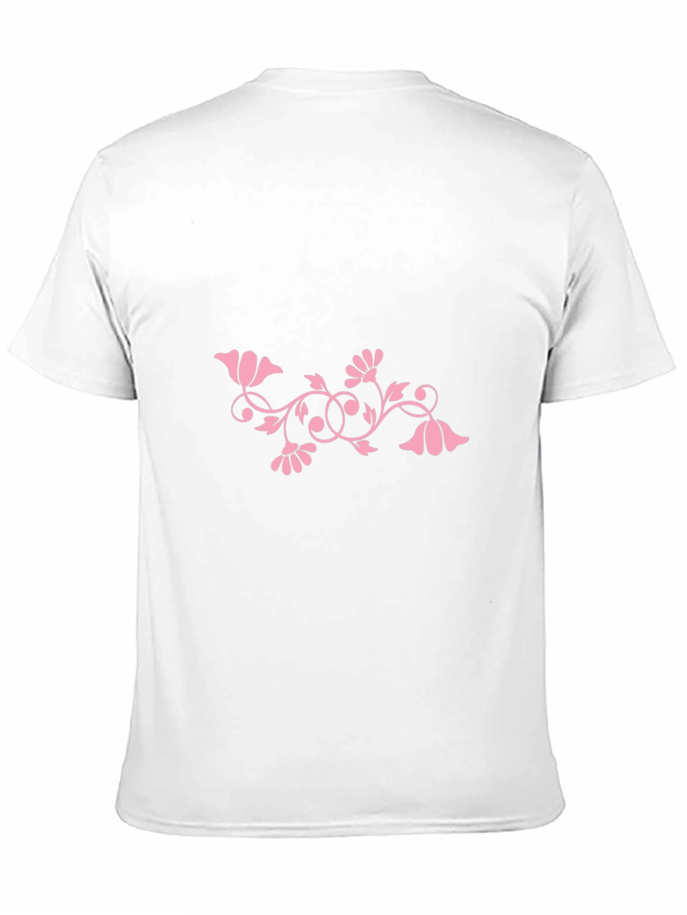 Black Tee with Pink Floral Design