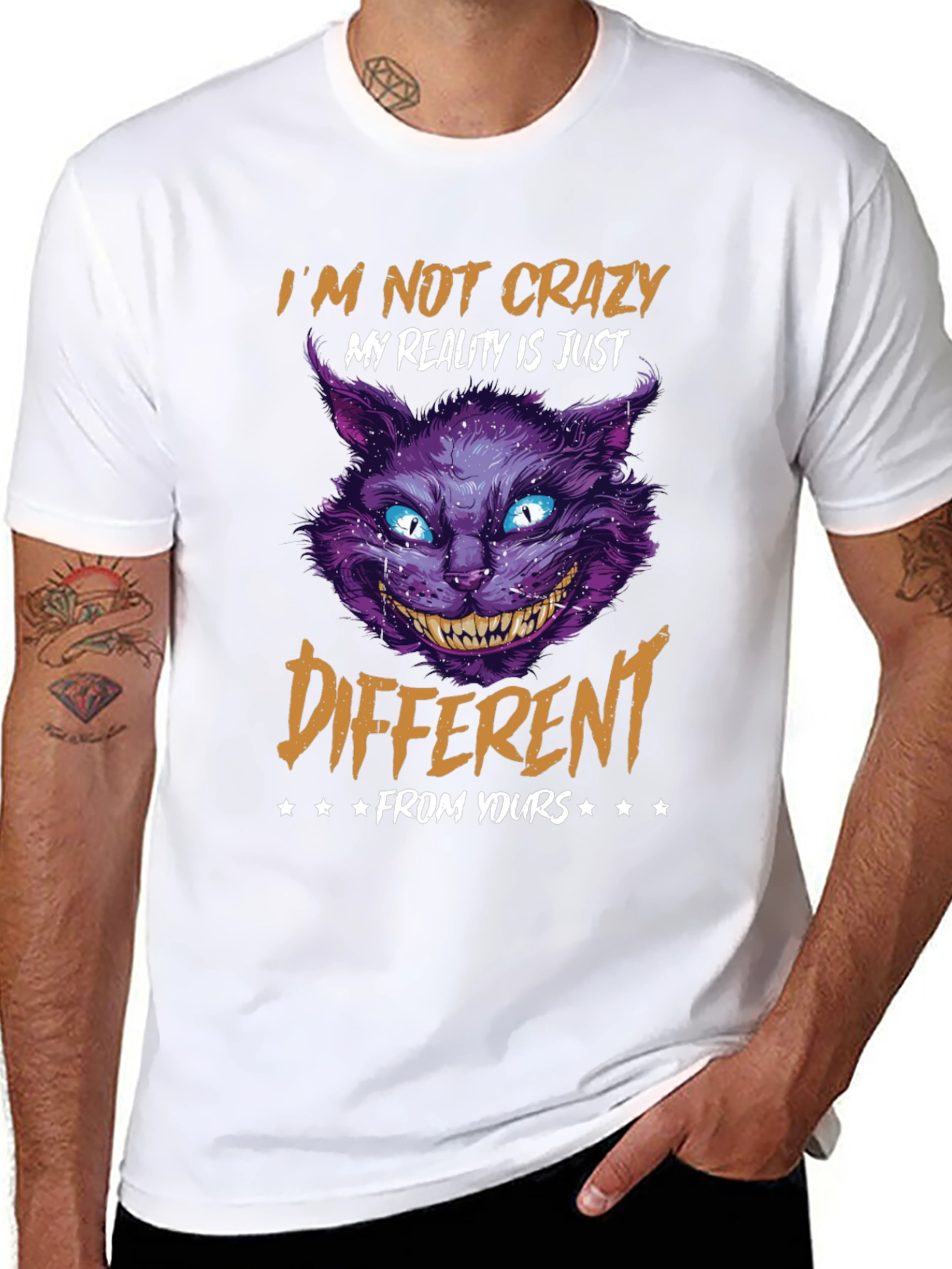 Crazy Cat T-Shirt - Alice in Wonderland Cheshire Cat Tee
