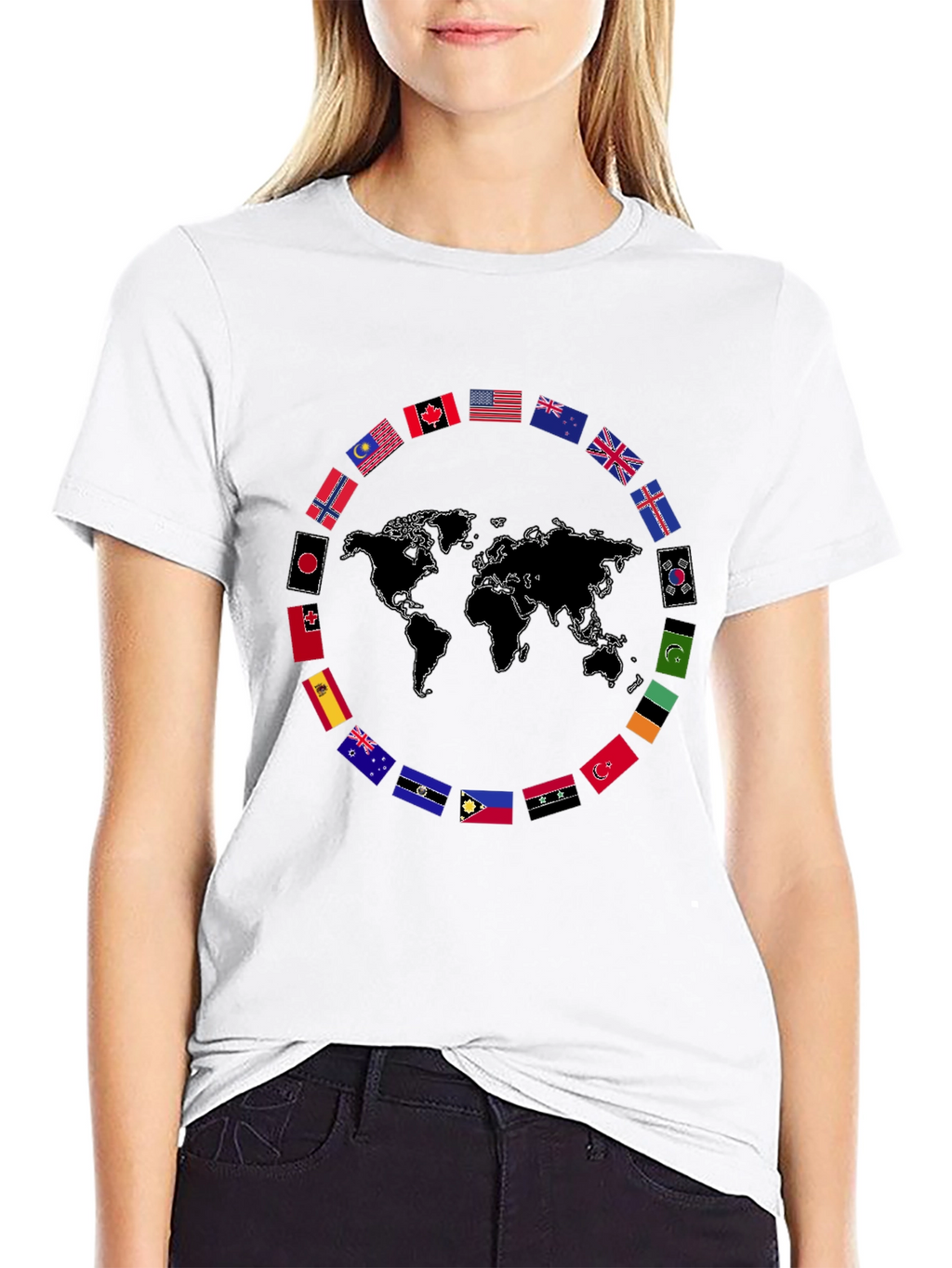 World Flags Graphic T-Shirt