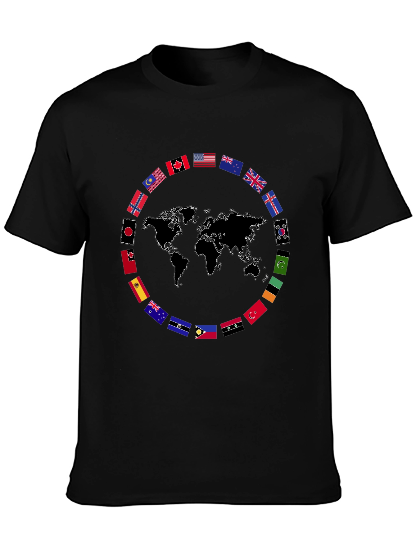 World Flags Graphic T-Shirt