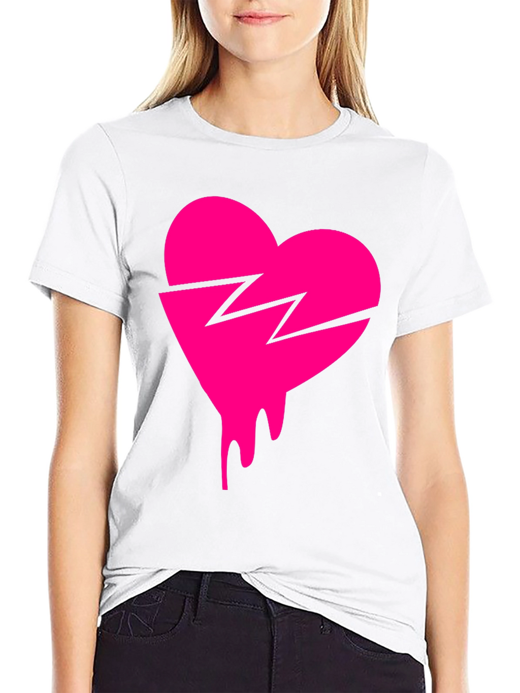 Broken Heart Drip Graphic Tee - Trendy Streetwear