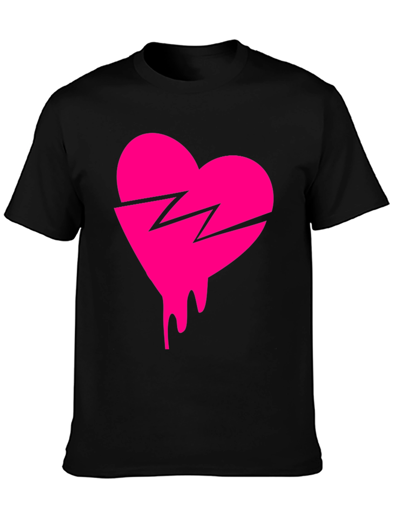 Broken Heart Drip Graphic Tee - Trendy Streetwear