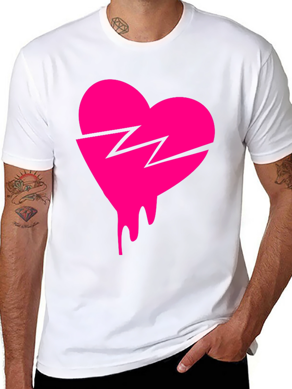 Broken Heart Drip Graphic Tee - Trendy Streetwear