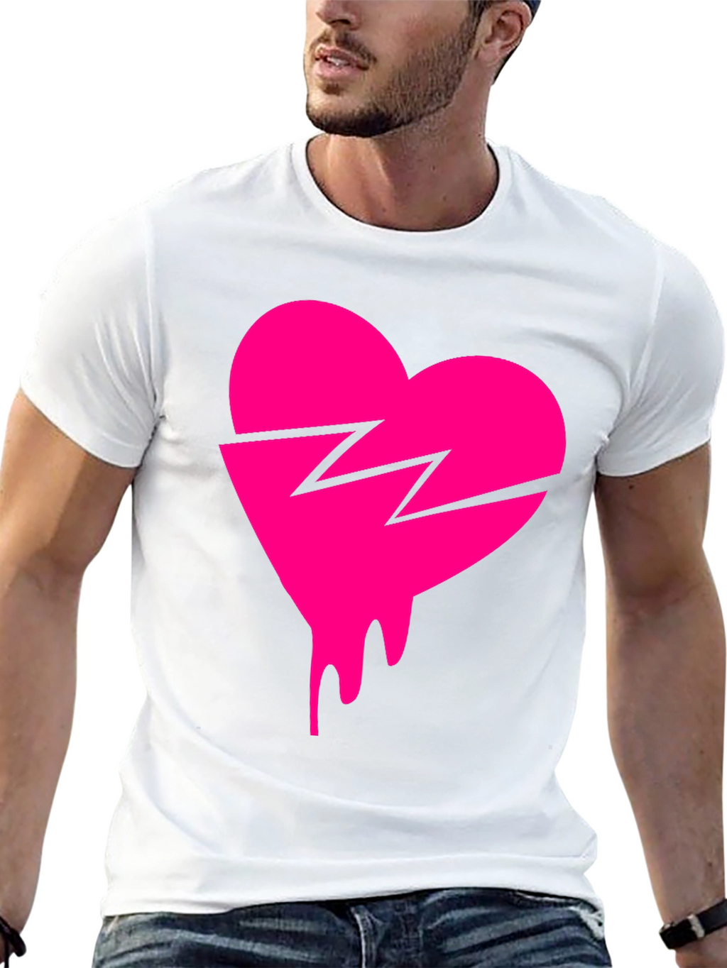 Broken Heart Drip Graphic Tee - Trendy Streetwear
