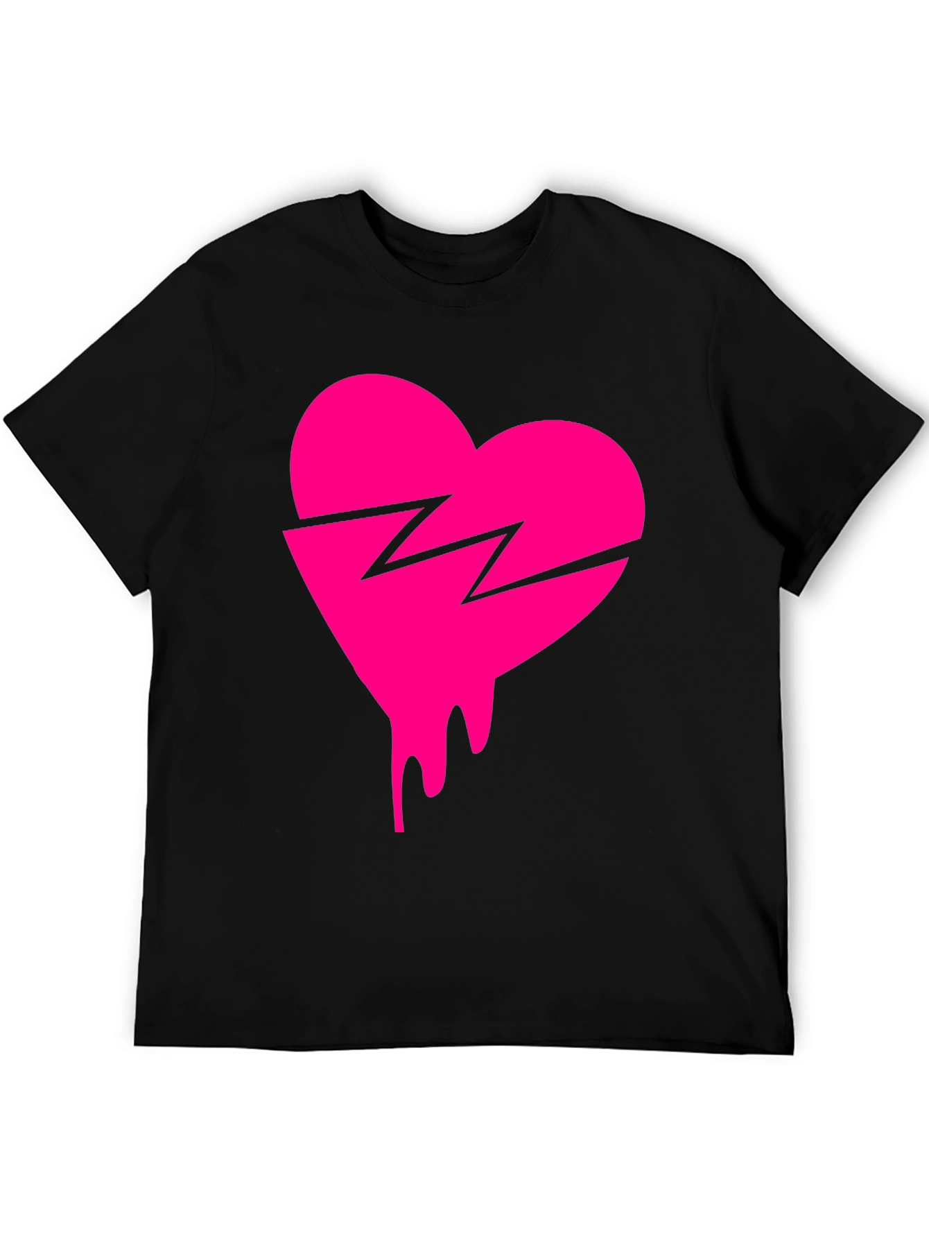 Broken Heart Drip Graphic Tee - Trendy Streetwear