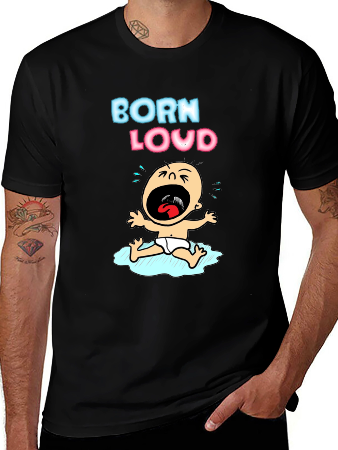 Born Loud Graphic T-Shirt - Black Cotton Tee