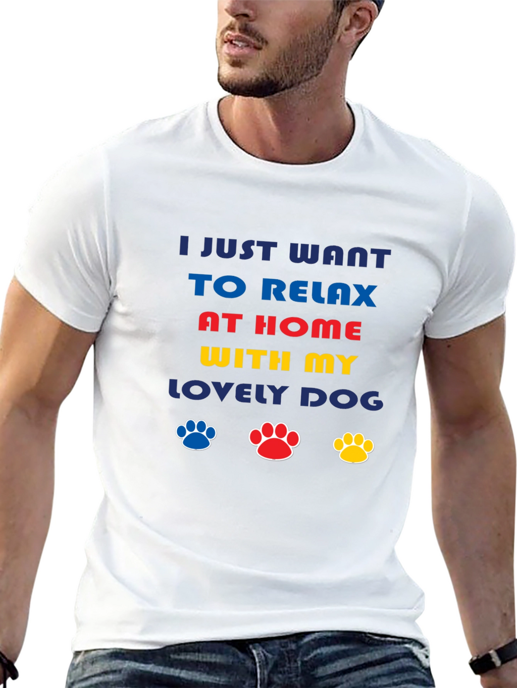 Relax at Home with My Dog Graphic Tee