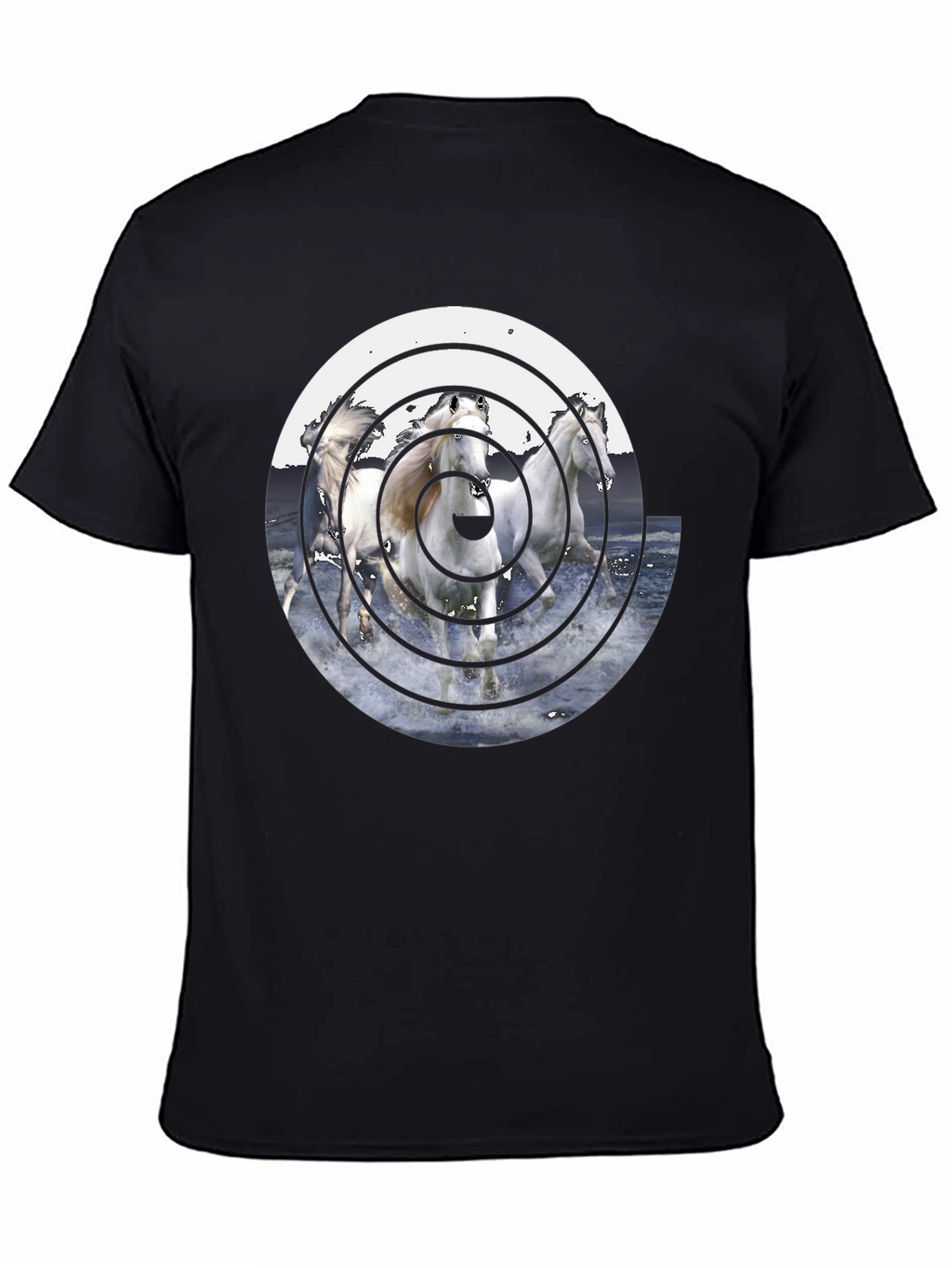 Horse Art Graphic Tee - Mens Black T-Shirt